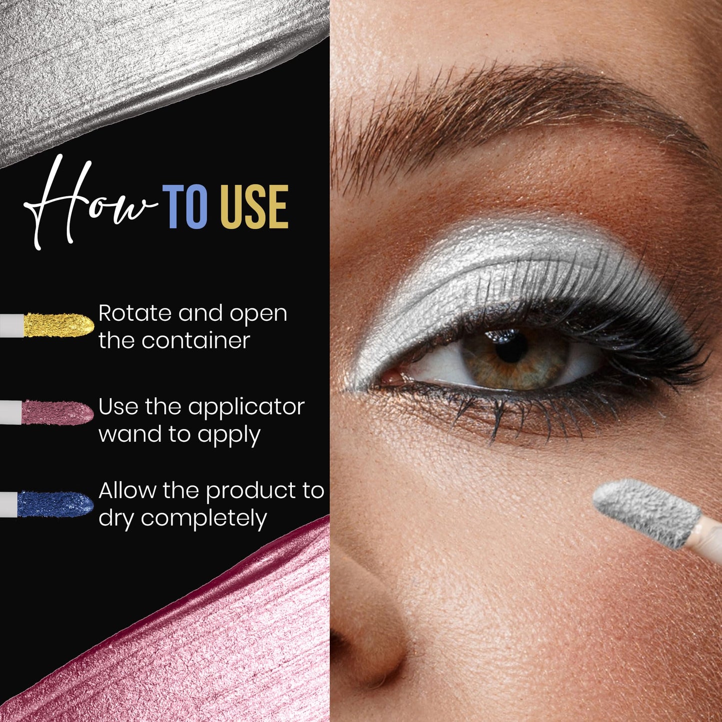 Colors Queen Metallic Liquid Eyeshadow Highly Pigmented & Long Lasting Eyeshadow | Smooth One Stroke Application, Non-Transfer, Waterproof Eye Shadow (Shade - 05, 7g)