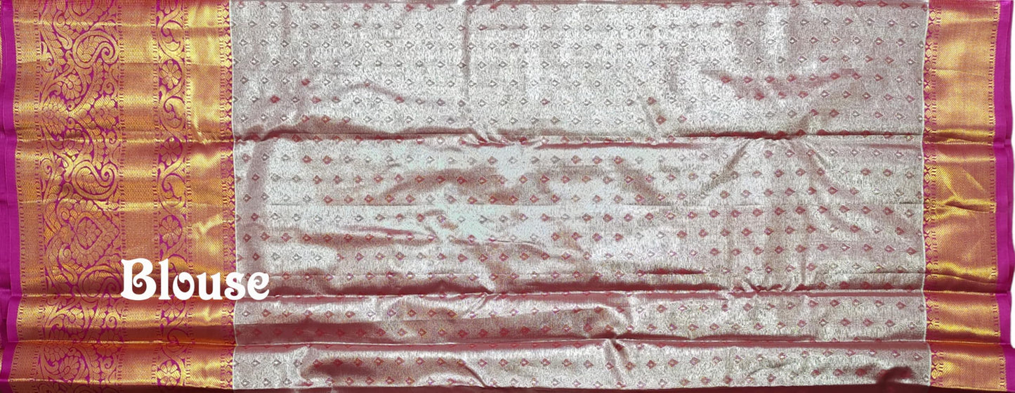 VFCollections Women's Kanchipuram Silk Pure Pattu Sarees With Blouse (VFC562-2)