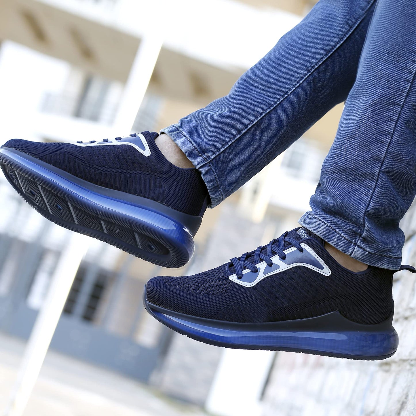Bacca Bucci KARVA Men Lifestyle Lace-up Sports Sneakers for Men for Outdoor Sports & Training | with Air Bounce Comfort Outsole - Blue