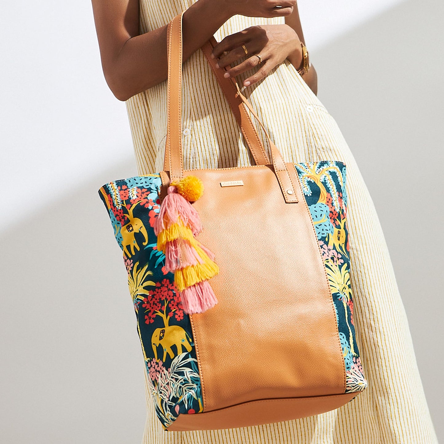 Chumbak Office Tote Bag for Women | Stylish Shoulder Bags for College | Professional Canvas Tote Bag | Laptop-Friendly College Bag