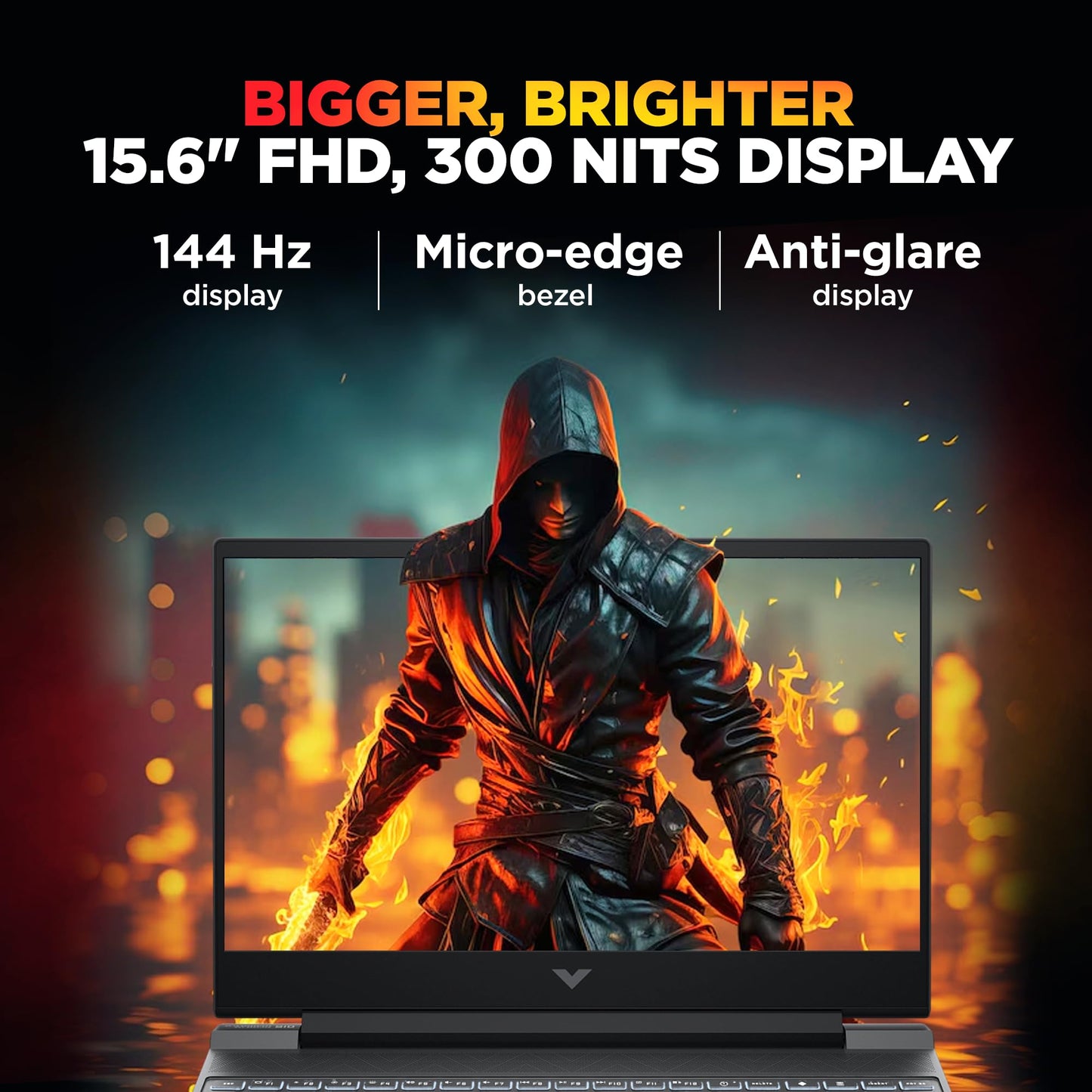 HP Victus, Intel Core 7 240H, 8GB RTX 5060, 24GB DDR5(Upgradeable) 1TB SSD, FHD, 144Hz, 300 nits, IPS, 15.6''/39.6cm, Win11, M365* Office24, Mica Silver, 2.29kg, fa2405TX, RGB Backlit, Gaming Laptop