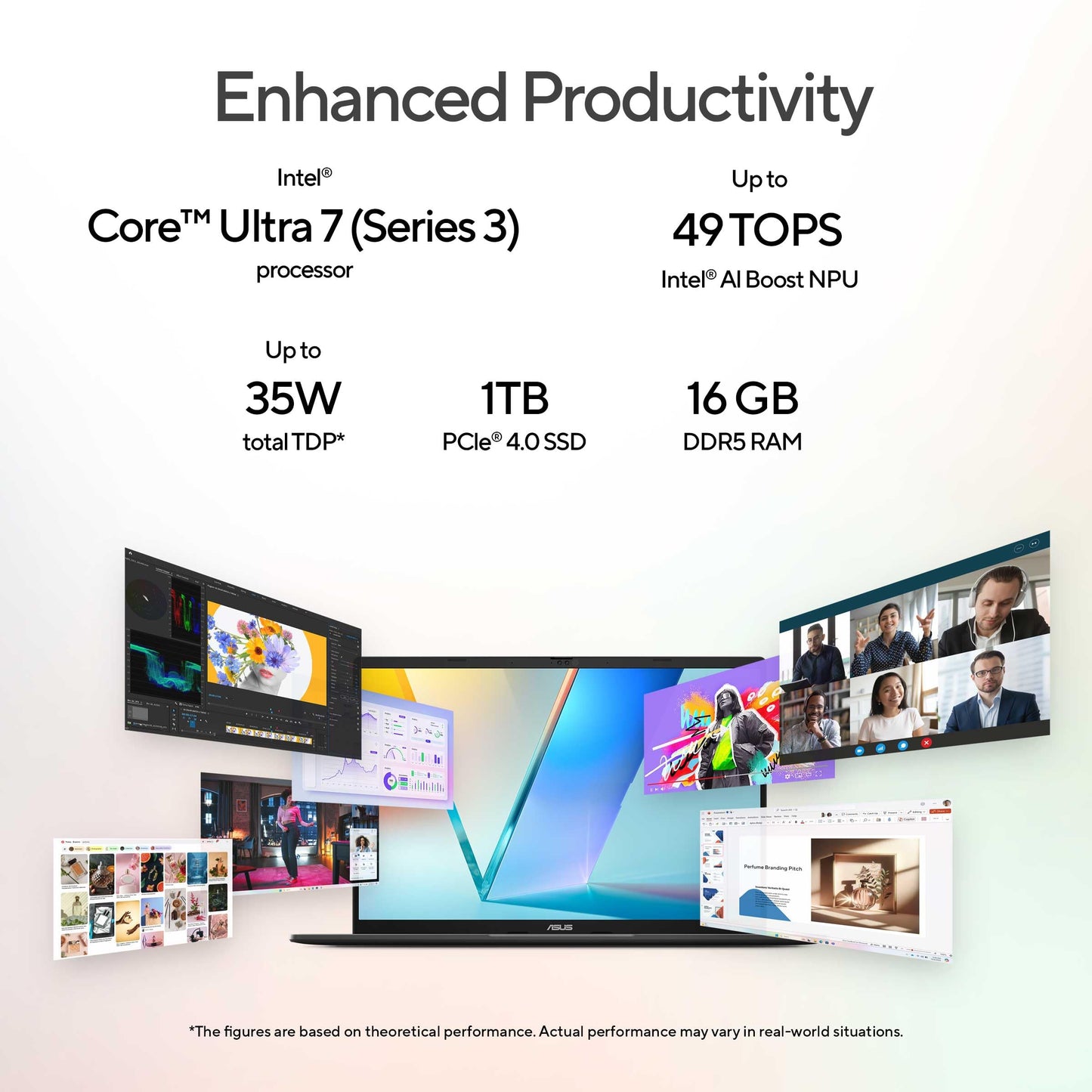 ASUS Vivobook S16 (2026), Smartchoice,Intel Core Ultra 7 355 (Series 3),16GB RAM, 1TB SSD, OLED, 16"(40 cm),Win 11, M365 Basic(1 Year), Office 2024, Matte Gray,1.7 Kg, S3607AA-SH089WS, Copilot+ PC