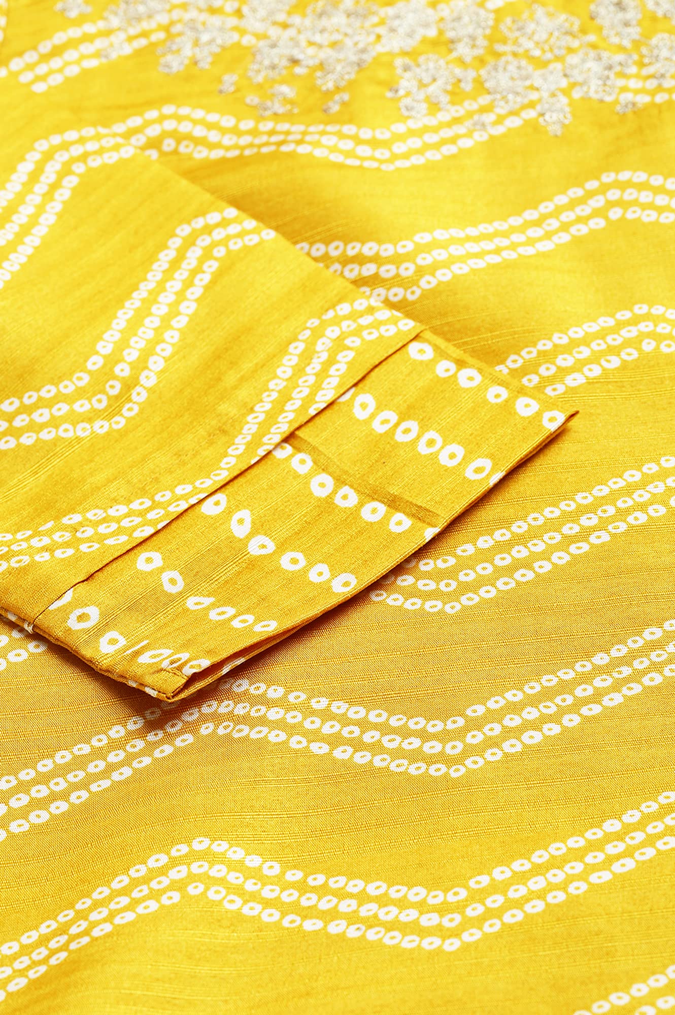 W Women's Silk Kurta and Trouser Set (22AUWS18282-119632_Marigold Yellow_M)
