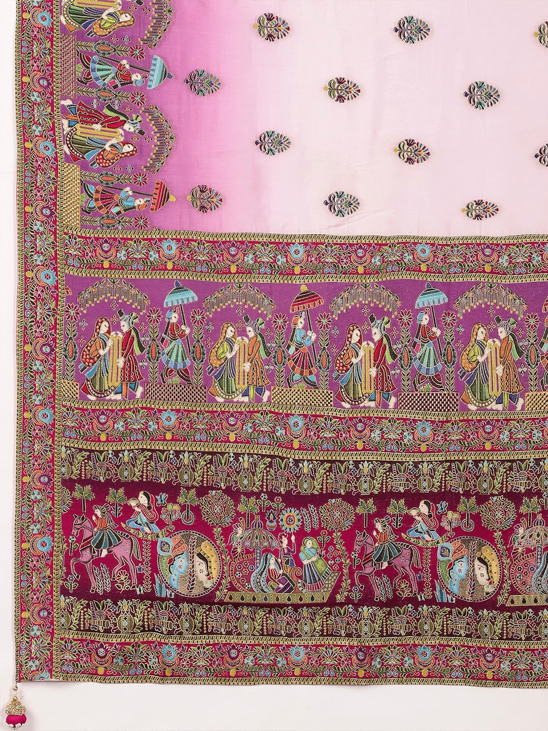 AKHILAM Women's Mauve Viscose Silk Ethnic Motif Saree With Unstitched Blouse Piece (MSTANI161C_HS)