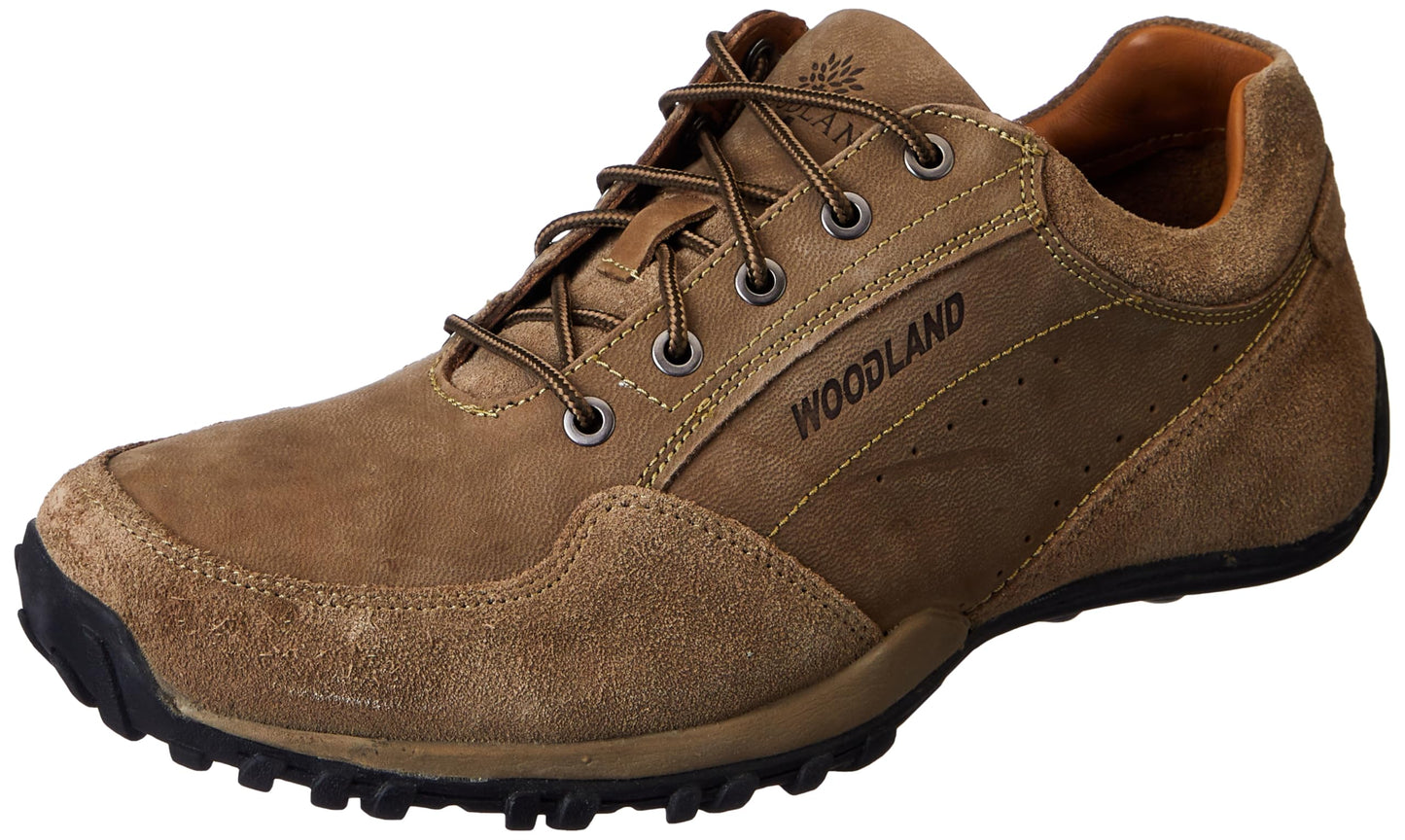 Woodland Men's Dubai Khaki Leather Sneaker (OGC 3491119)