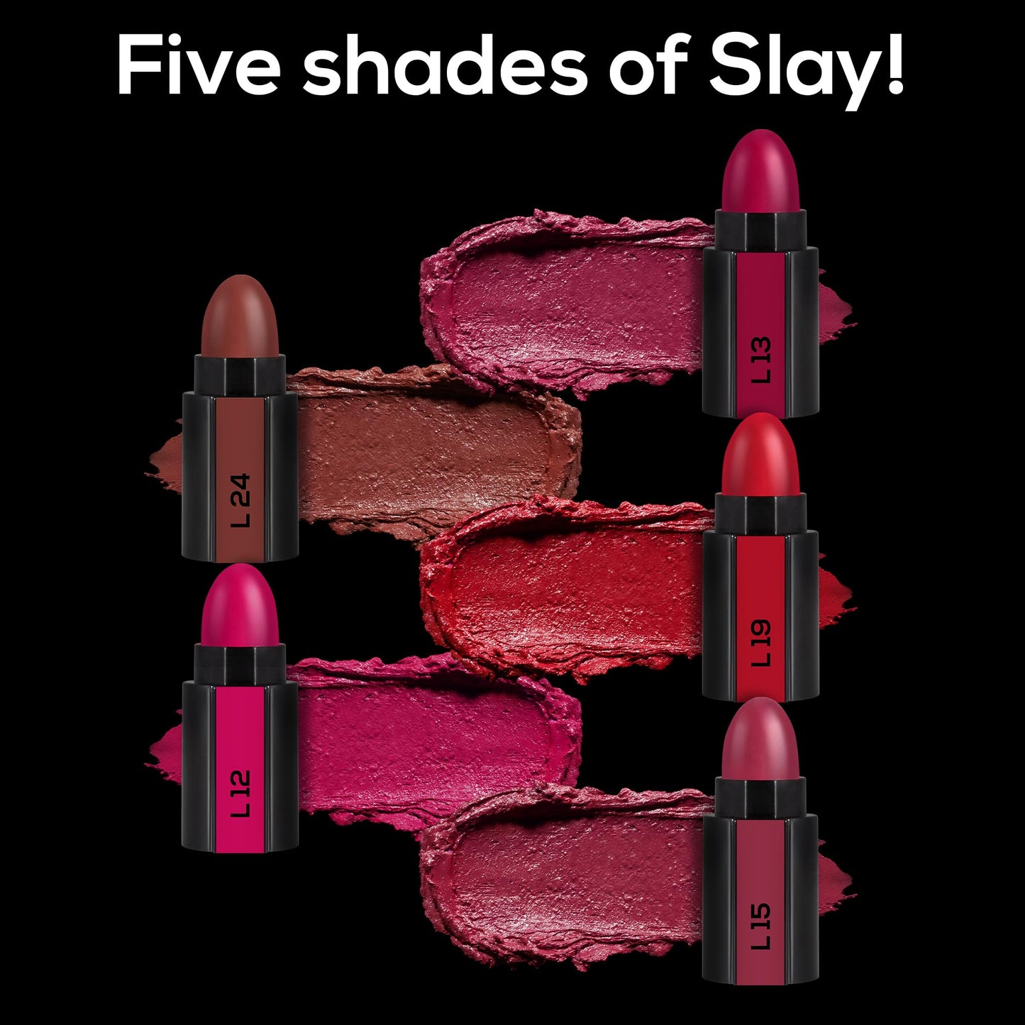 RENEE FAB 5 Glossy 5 in 1 Lipstick 7.5 Gm - Five Shades in One - Moisturizing & Nourishing, Long Lasting, Glossy Finish - Intense Color Payoff - Compact, Glides Smoothly with One-Stroke Application