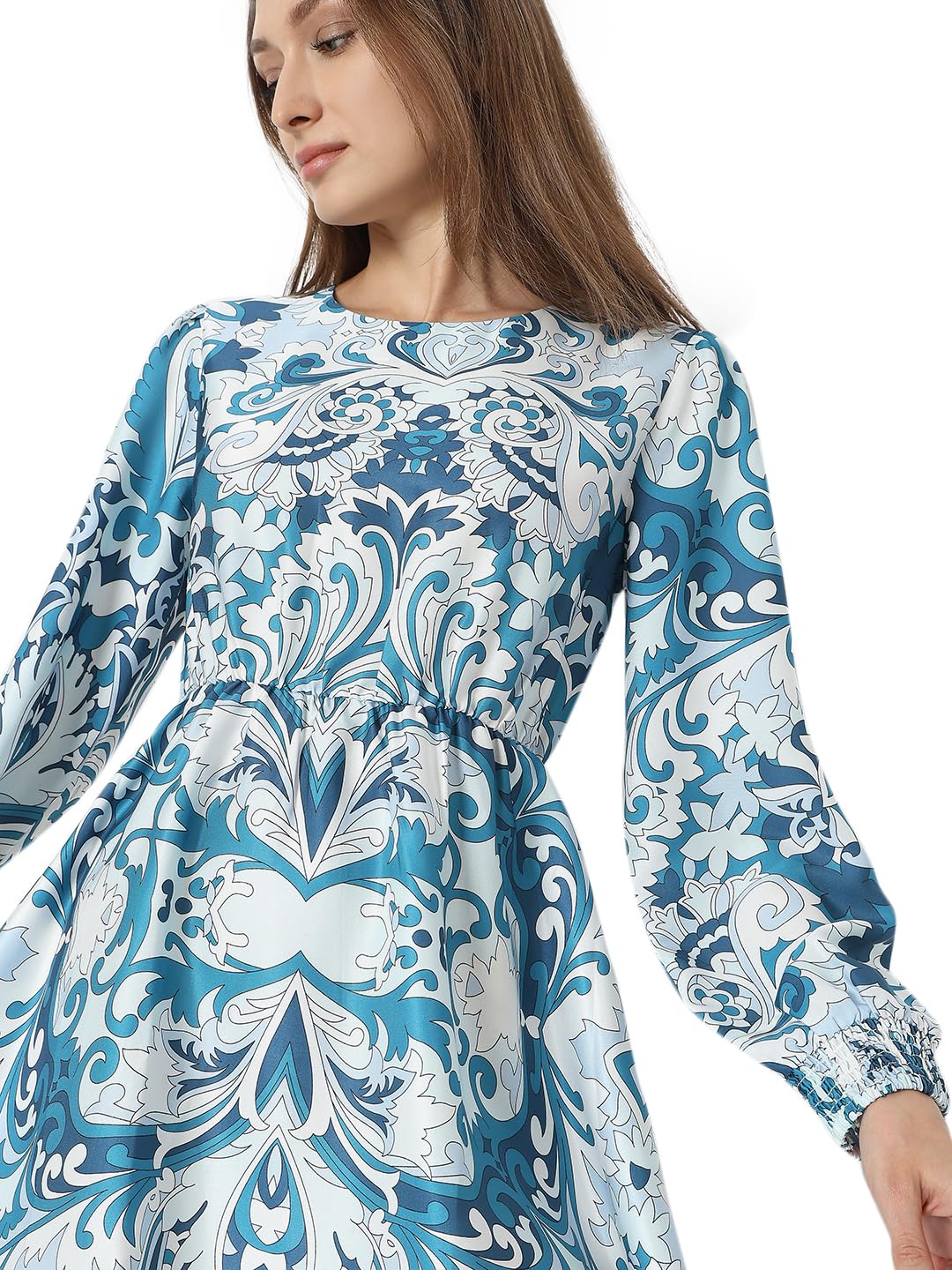 Vero Moda Women's Polyester A-Line Above The Knee Dress (10318696-Storm Blue_Storm