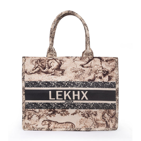 Women's Designer Tote Bag for Office, College, Party | Eco-Friendly Jute Canvas Handbag | Spacious & Lightweight Shoulder Bag for Work, Travel, Casual & Evening Use | Fits 15 Inch Laptop (Beige)