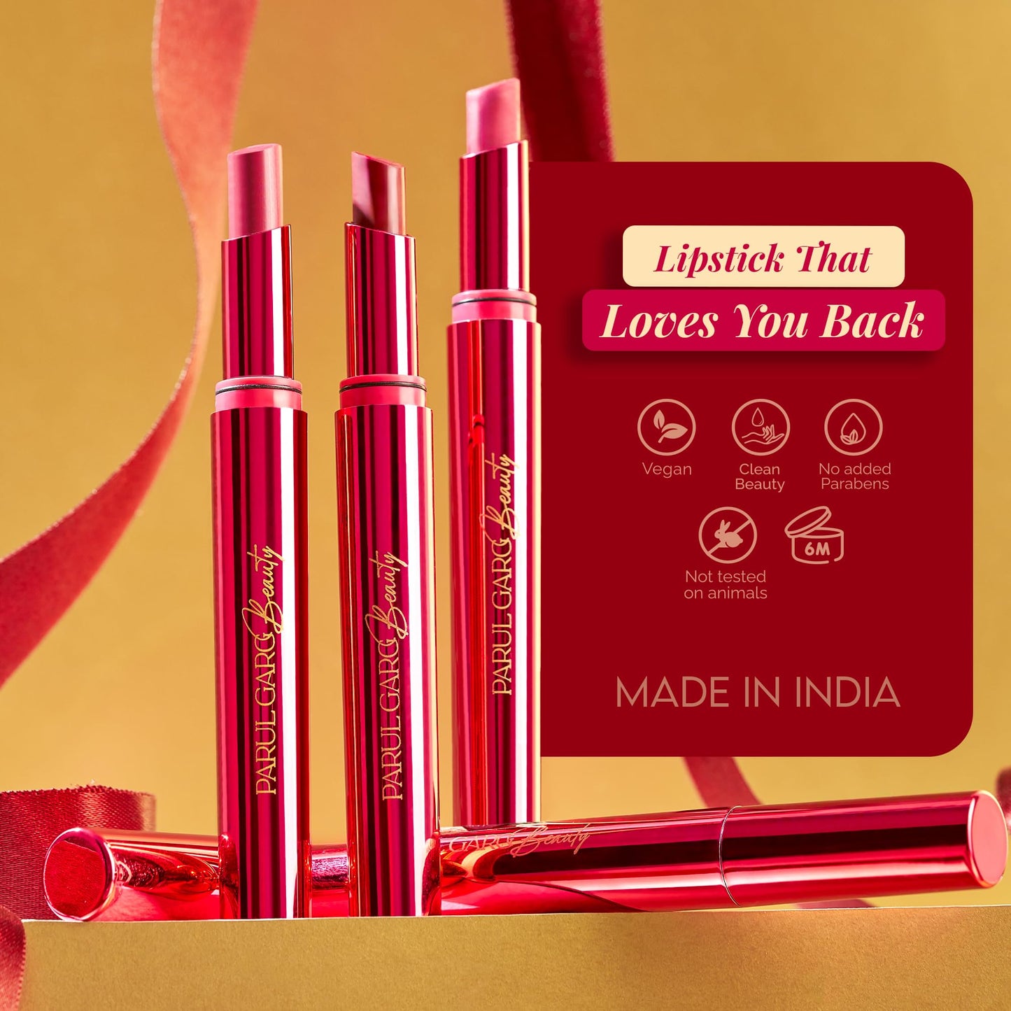 Parul Garg Beauty Bestie – No-Transfer Lipsticks | Bold Matte & Long-Lasting | Hydrating with Hyaluronic Acid, Vitamin E & SPF 15 | Vegan, Cruelty-Free (Forever Pink Favourites, Pack of 5)