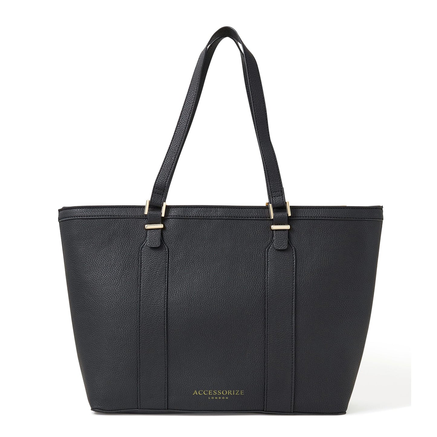 Accessorize London Women's Black Large Structured Laptop Tote for office use | Bags for women | Ladies Purse Handbag| Tote Bags for Women For Office Use, Work