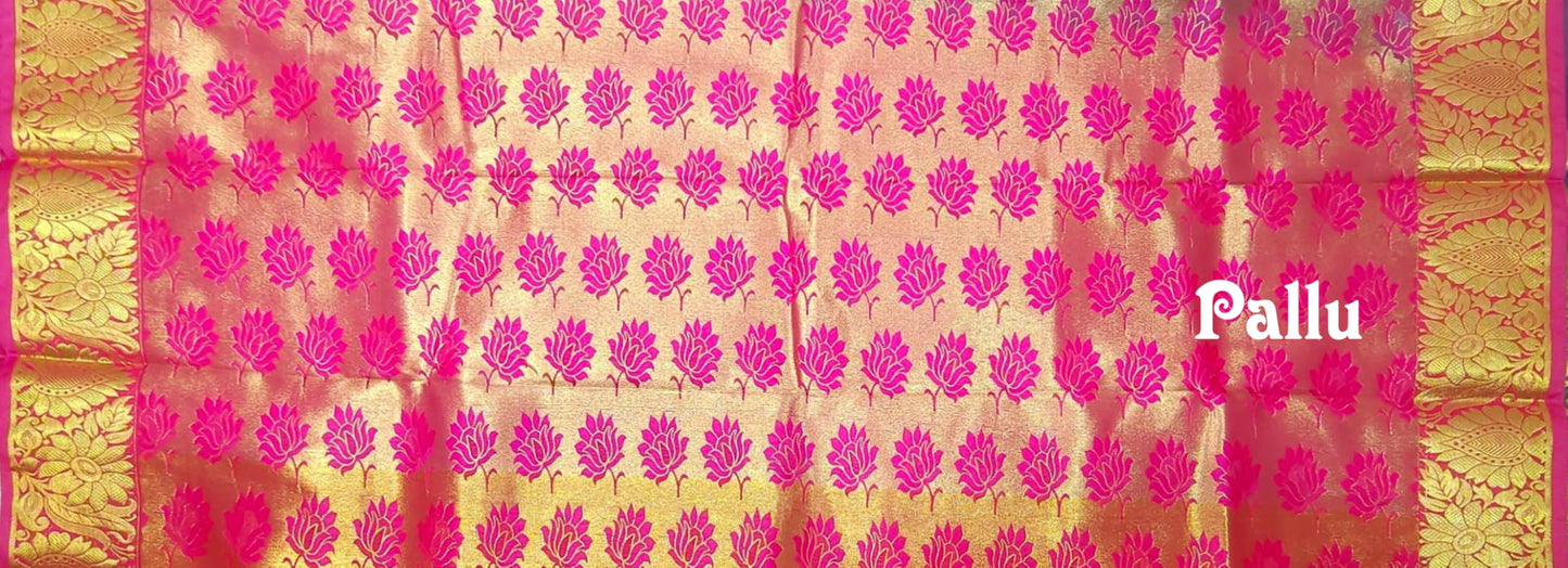 SREE KUMARAN Women's Kanchipuram Silk Pure Pattu Sarees With Blouse (VSK146-1)