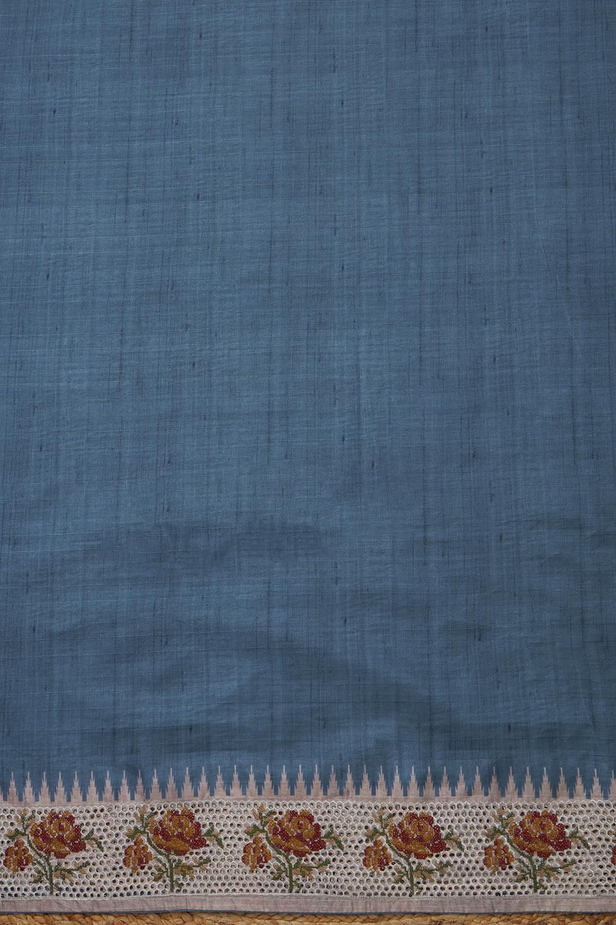 Soch Womens Art Tussar Solid Unstitch Dress Material With Thread Work