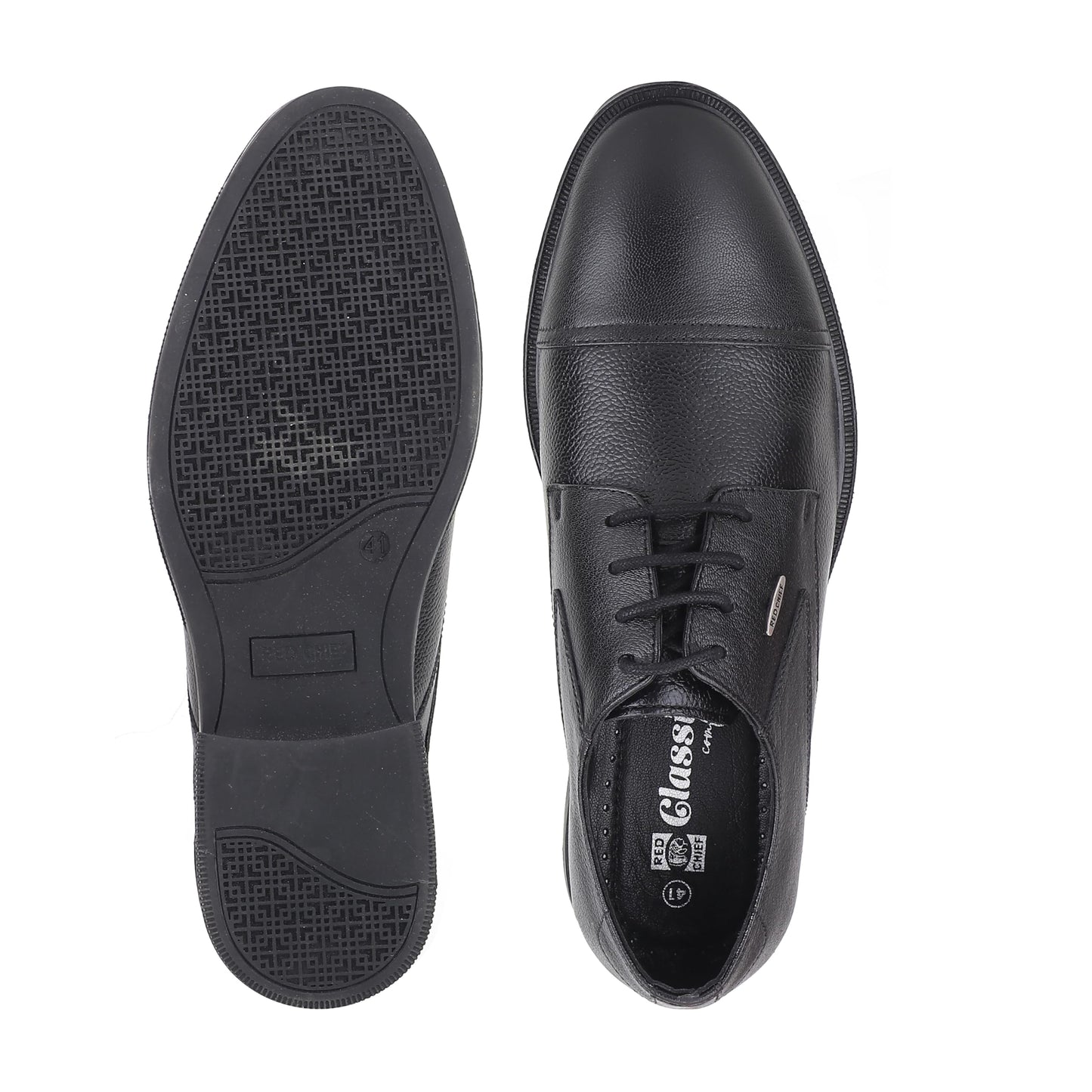 Red Chief Low Ankle Formal Derby Shoes for Men | Black UK06
