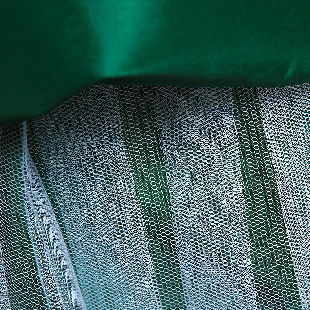 Hopscotch Girls Polyester Bow Applique Party Dress in Green Color For Ages 8-9 Years (XIP-4124427)