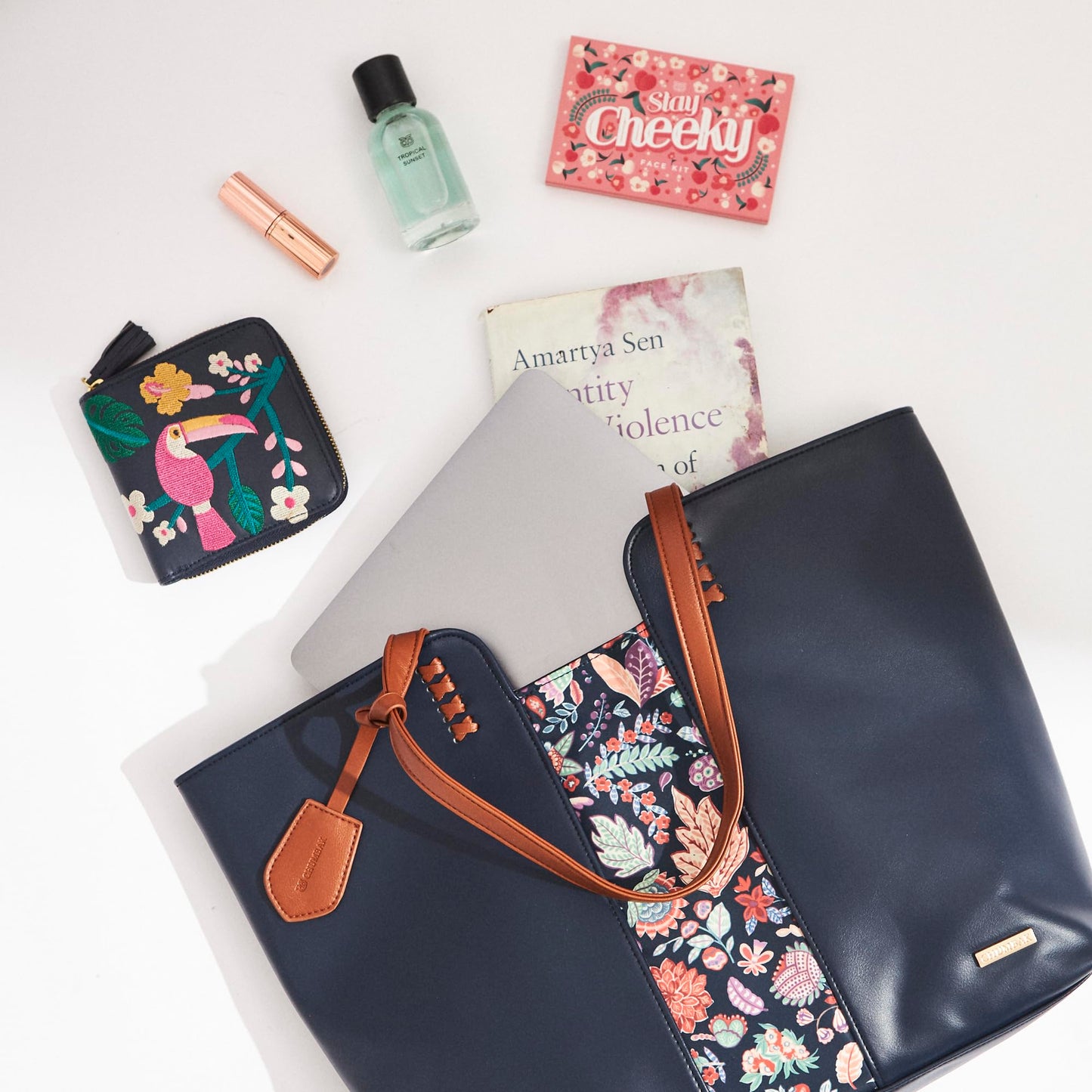 Chumbak Office Tote Bag for Women | Stylish Shoulder Bags for College | Professional Canvas Tote Bag | Laptop-Friendly College Bag