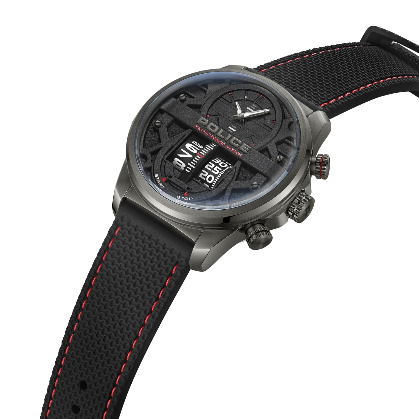 Police Quartz Multifunction Black DIAL Silicone Strap Watch for Men-PLPEWJM0006505W