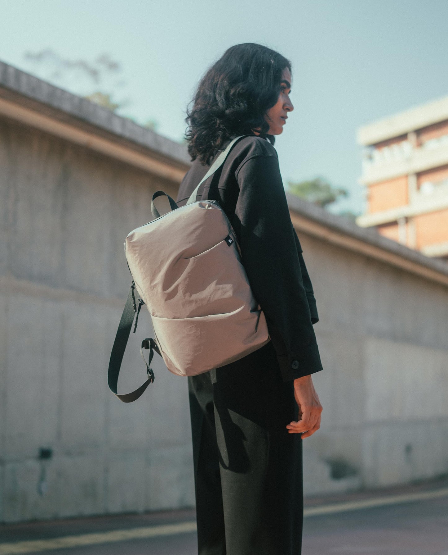 DailyObjects Light Grey Blaze Daypack | Lightweight Reflective Fabric | Casual Laptop Bag with Luggage Sleeve | Unisex Travel Backpack | iPad Storage | Adjustable Strap for Comfort Carry