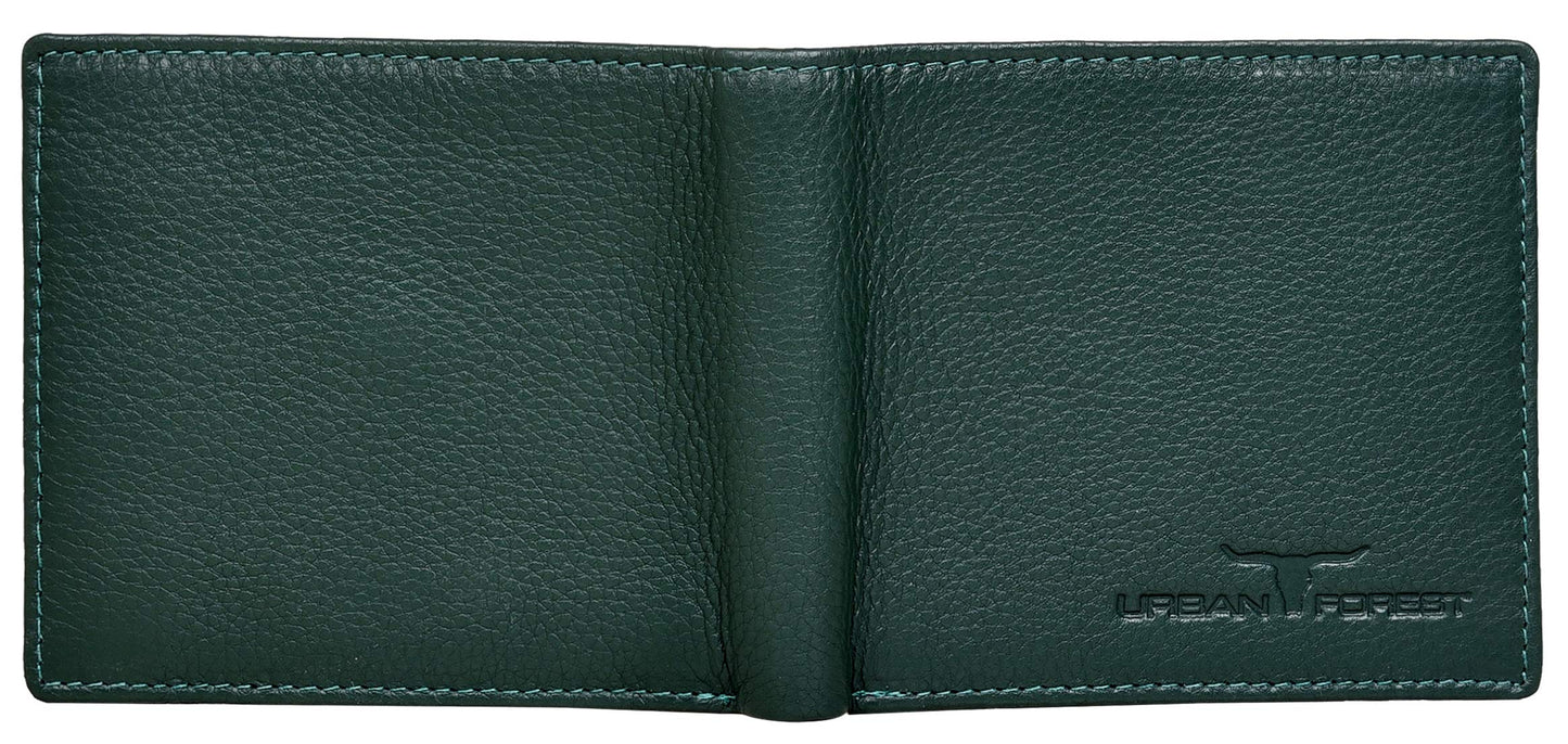 URBAN FOREST Stan Green Minimalist Leather Wallet for Men…