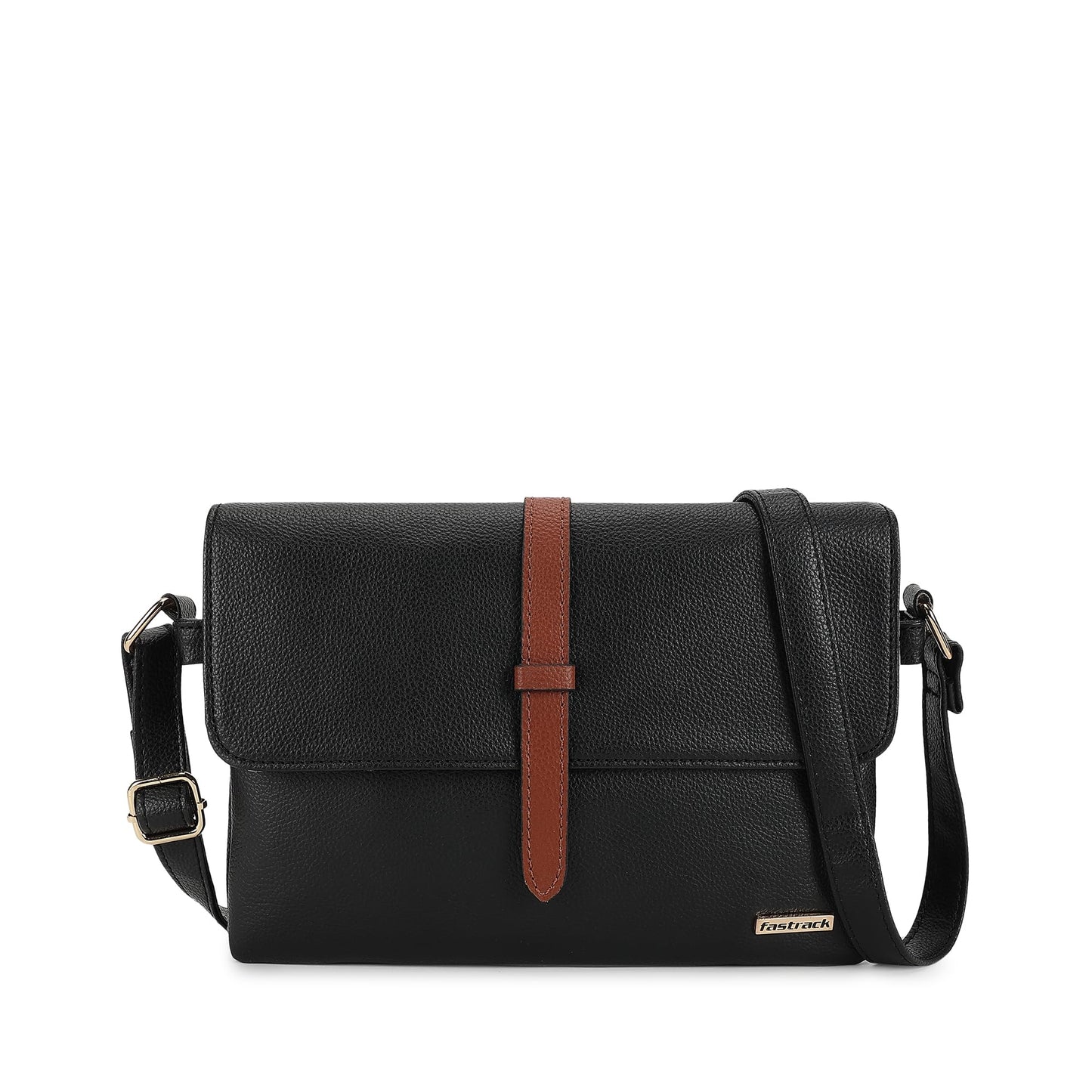 Fastrack Women Double Compartment Sling Bag with Side Zip Pocket | Adjustable Sling Belt, Inner Zip and Slip Pockets | Stylish Everyday Sling | Sling for Casual Carry