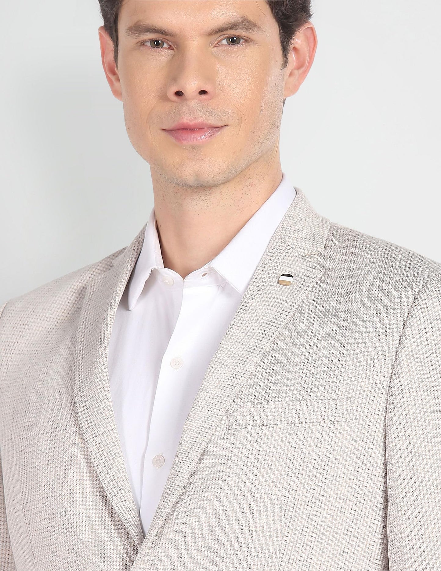 Arrow Men's Single Breasted Slim Blazer (ARAGBZ5003_Beige