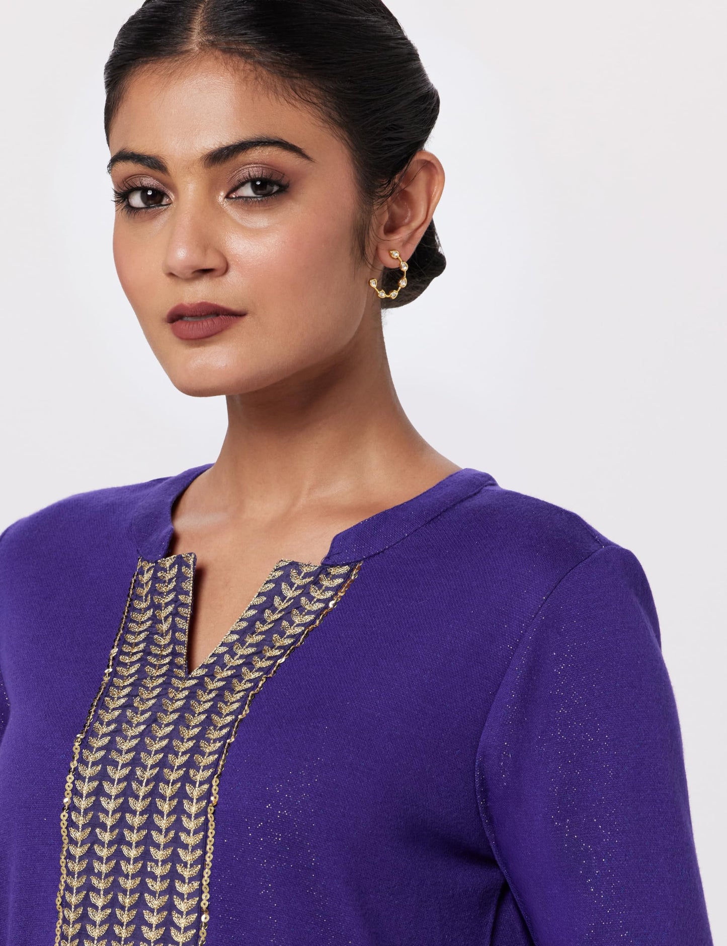 Biba WOMEN YARNDYED STRAIGHT MIX AND MATCH(WINTER W2227_NAVY PURPLE_38)