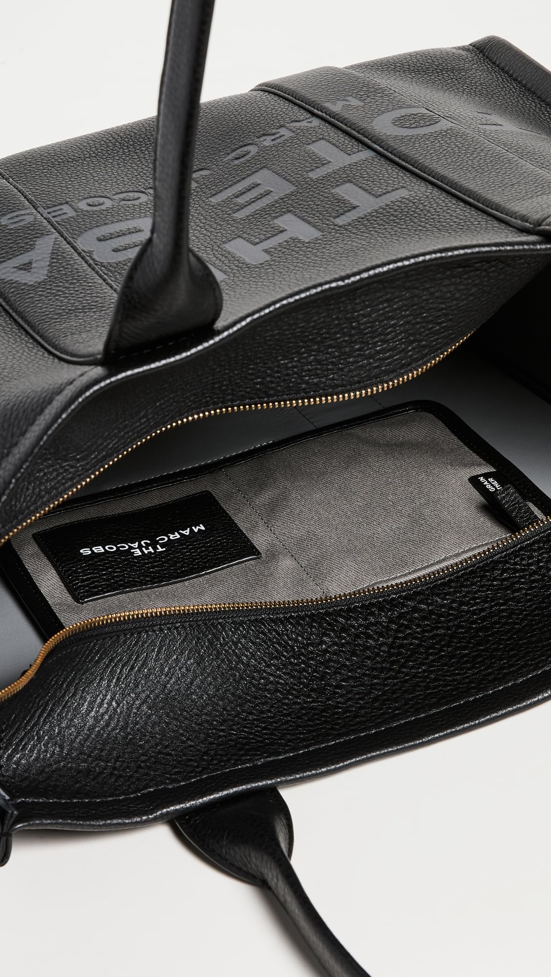 Marc Jacobs Women's The Leather Large Tote Bag, Black, One Size, The Large Tote