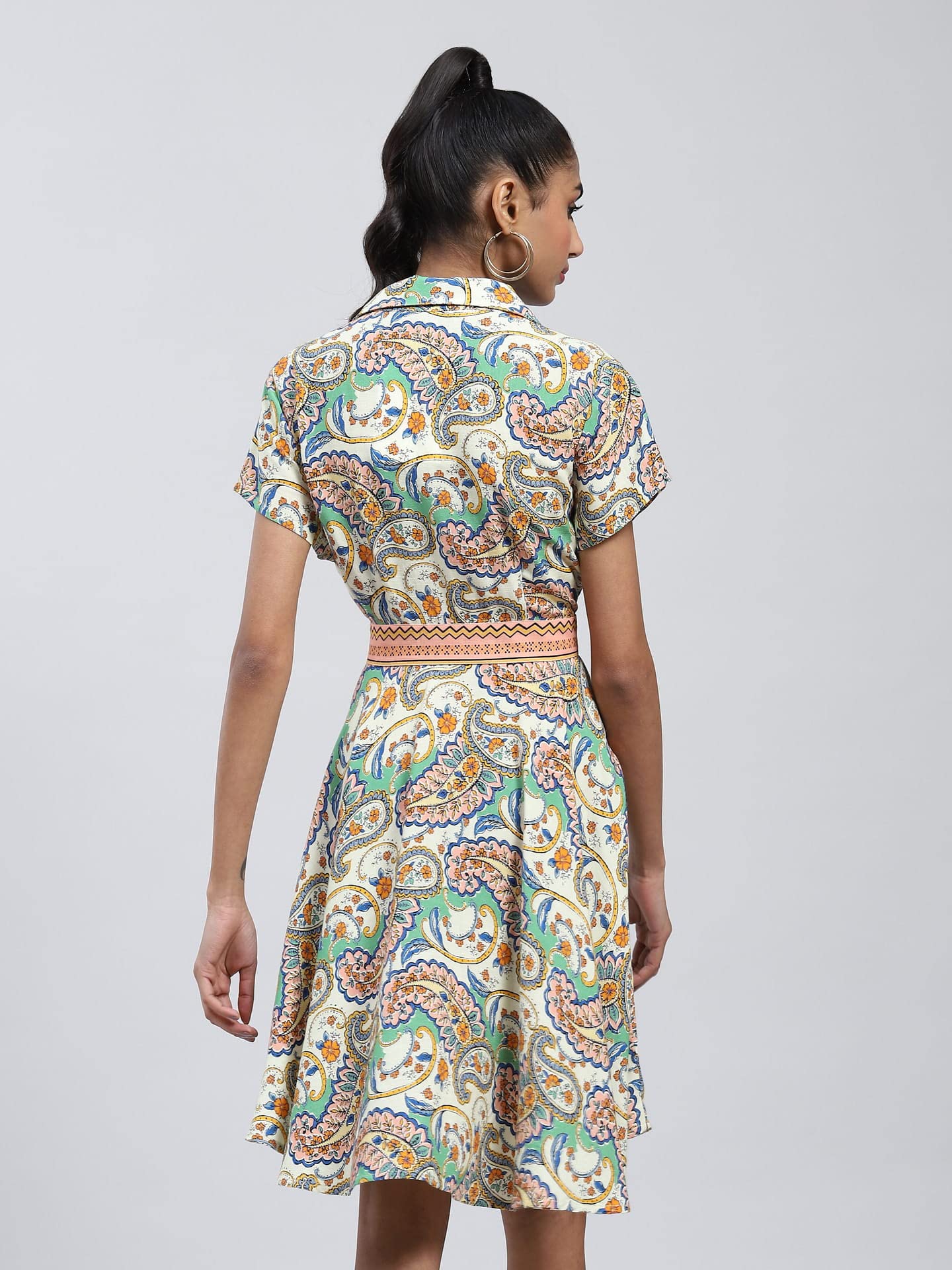 Label RITU KUMAR Navy Paisley Print Short Dress