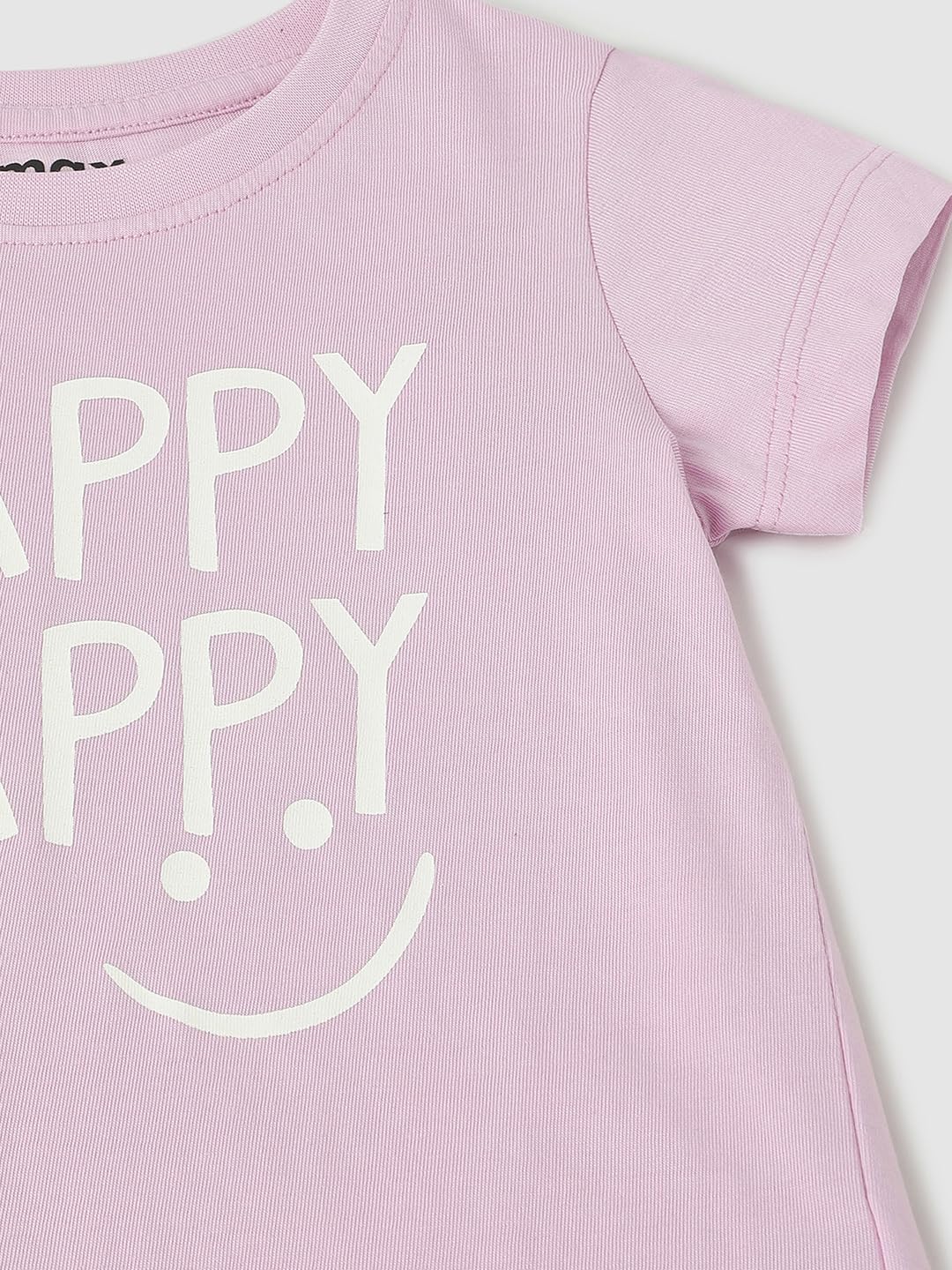 Max Girl's Cotton Typographic Printed Regular Fit T-Shirt (S23CBT06ALILAC)_5-6Y, 5-6 Years