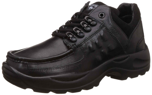 Woodland Men's Black Leather Sneakers - 6 UK/India (40 EU)