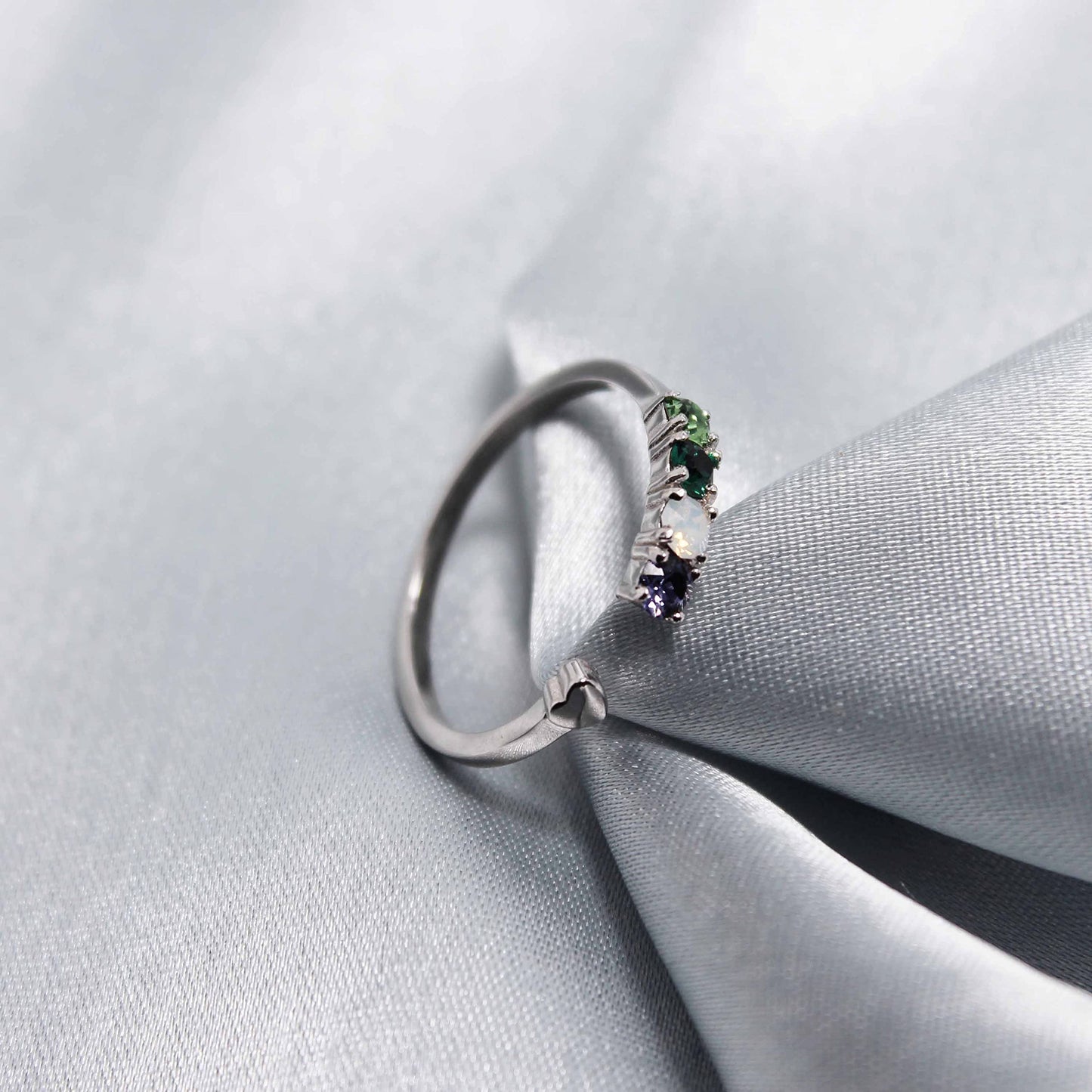 GIVA 925 Silver Gemstone Little Heart Ring, Adjustable | Gifts for Girlfriend, Gifts for Women and Girls | With Certificate of Authenticity and 925 Stamp | 6 Month Warranty*