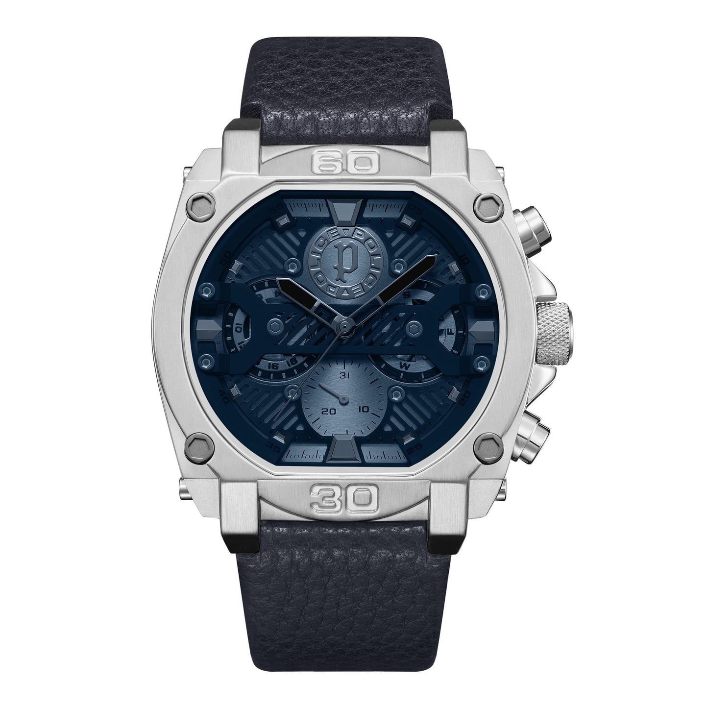 Police Quartz Multifunction Blue DIAL Leather Strap Watch for Men-PLPEWJF2226802W