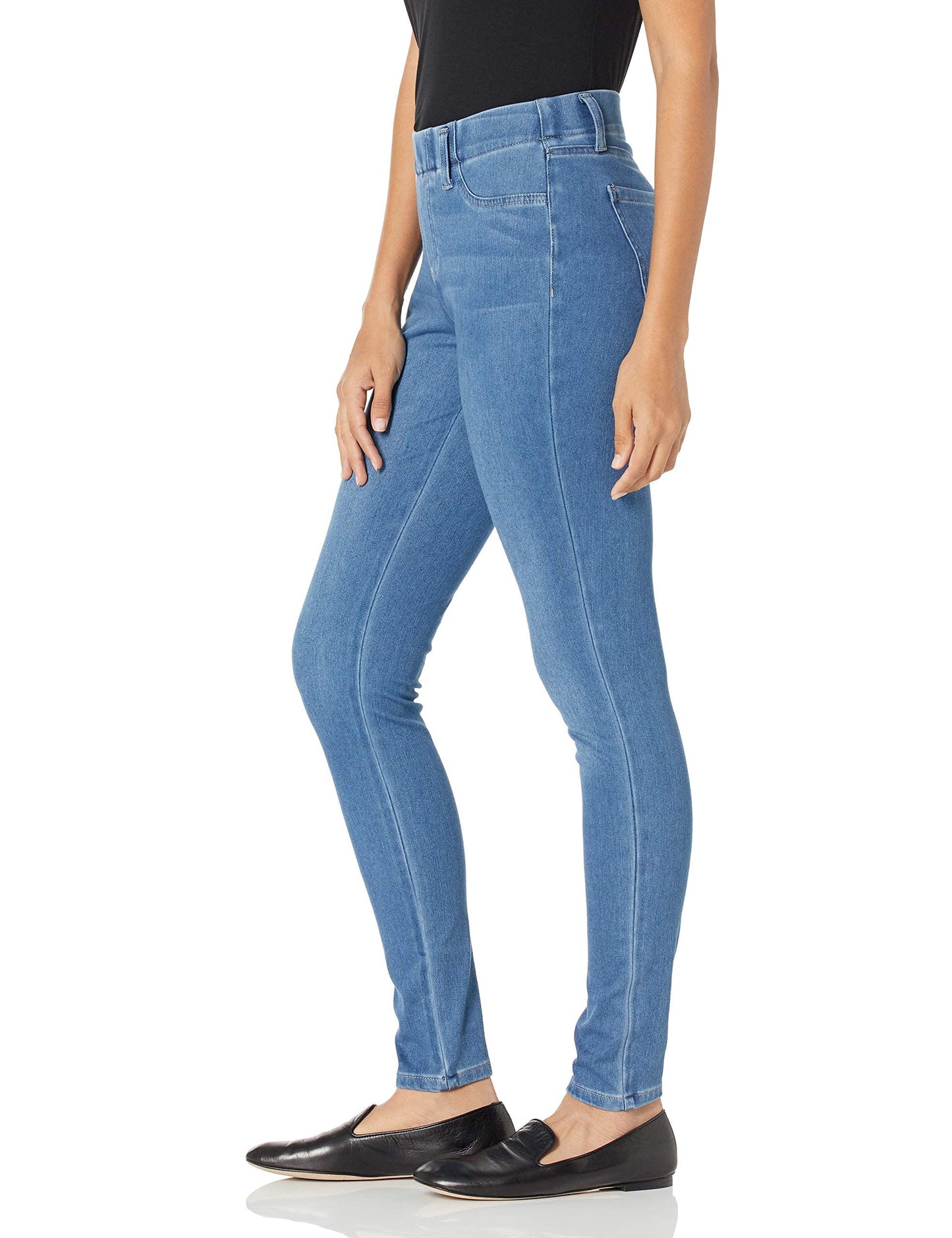 Amazon Essentials Women's Pull-On Knit Jegging (Available in Plus Size), Light Wash, Large