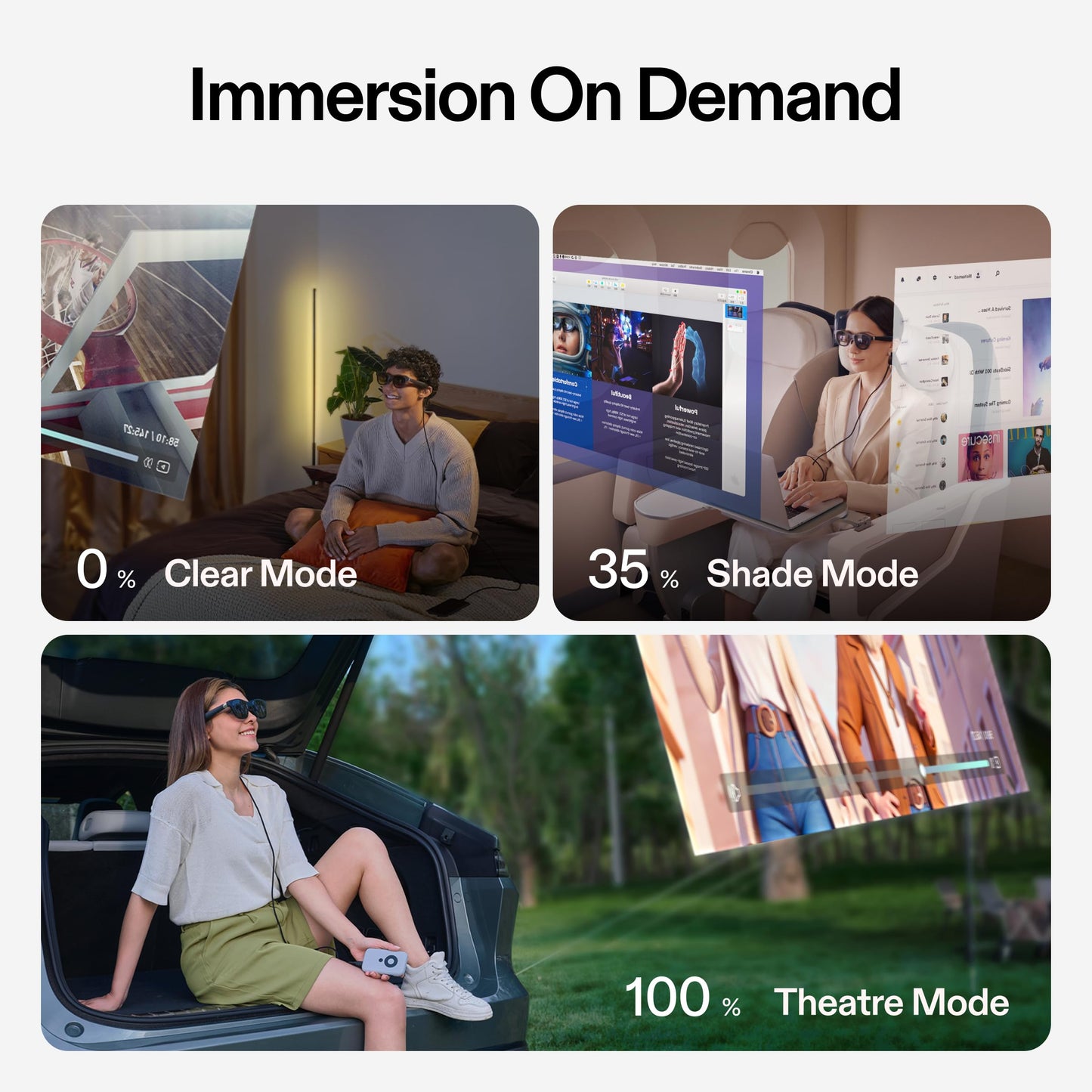 XREAL Air 2 Pro AR Glasses|46° Fov, 130" 120Hz HD Display, True Colors, Cinematic Sound, All-Day Comfort. Pairs Beam Pro. Compatible with iPhone 15, Steam Deck, ROG, Mac, PC, Android & iOS, Black