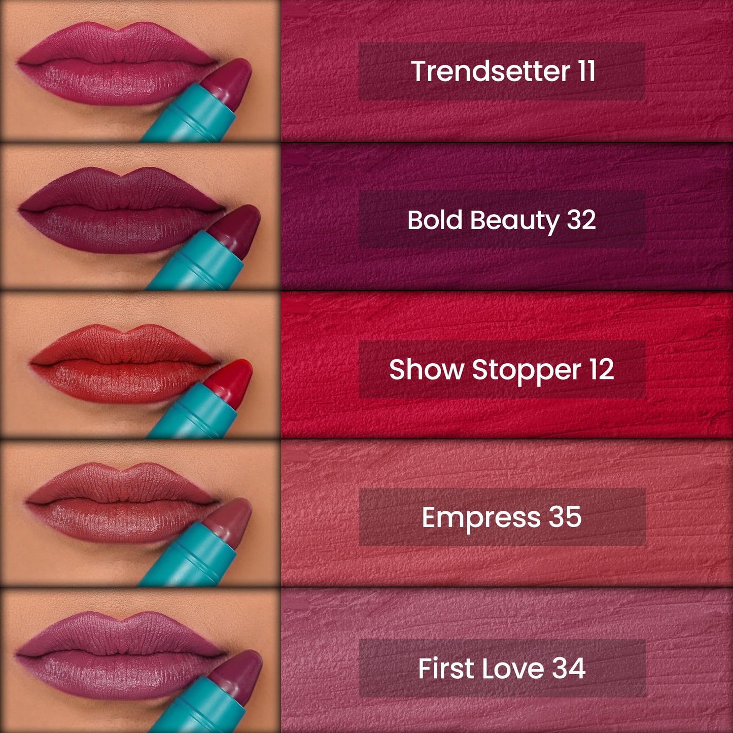 Parul Garg Beauty Everyday Neutrals Lip Crayon Set (Pack of 5) | Creamy Matte Lip Crayons | Natural Shades | Perfect for Light-Medium Skin Tones | Vegan, Long-lasting | Made in India (Most Loved)