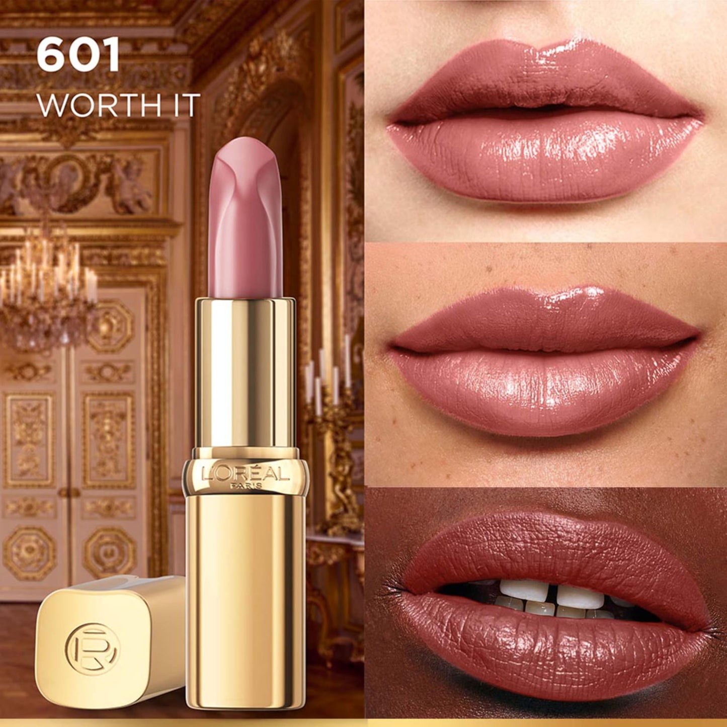 L'OREAL PARIS Color Riche Satin Lipstick- 601 Worth It, 4 Gm