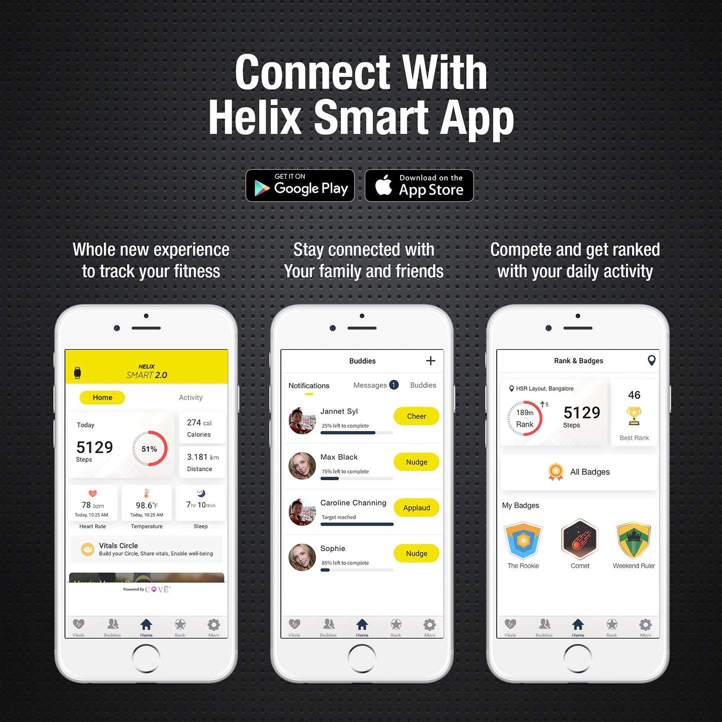 Helix Smart Watch Digital Black Dial Unisex-Adult Watch-TW0HXW201T