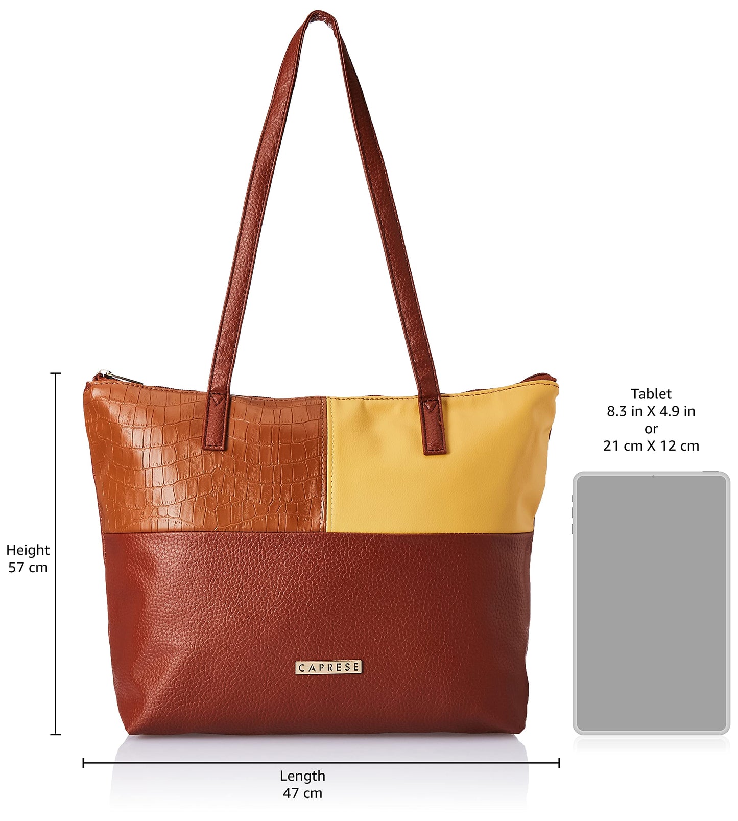 Caprese womens KIRA T Large TERRACOTTA Tote Bag
