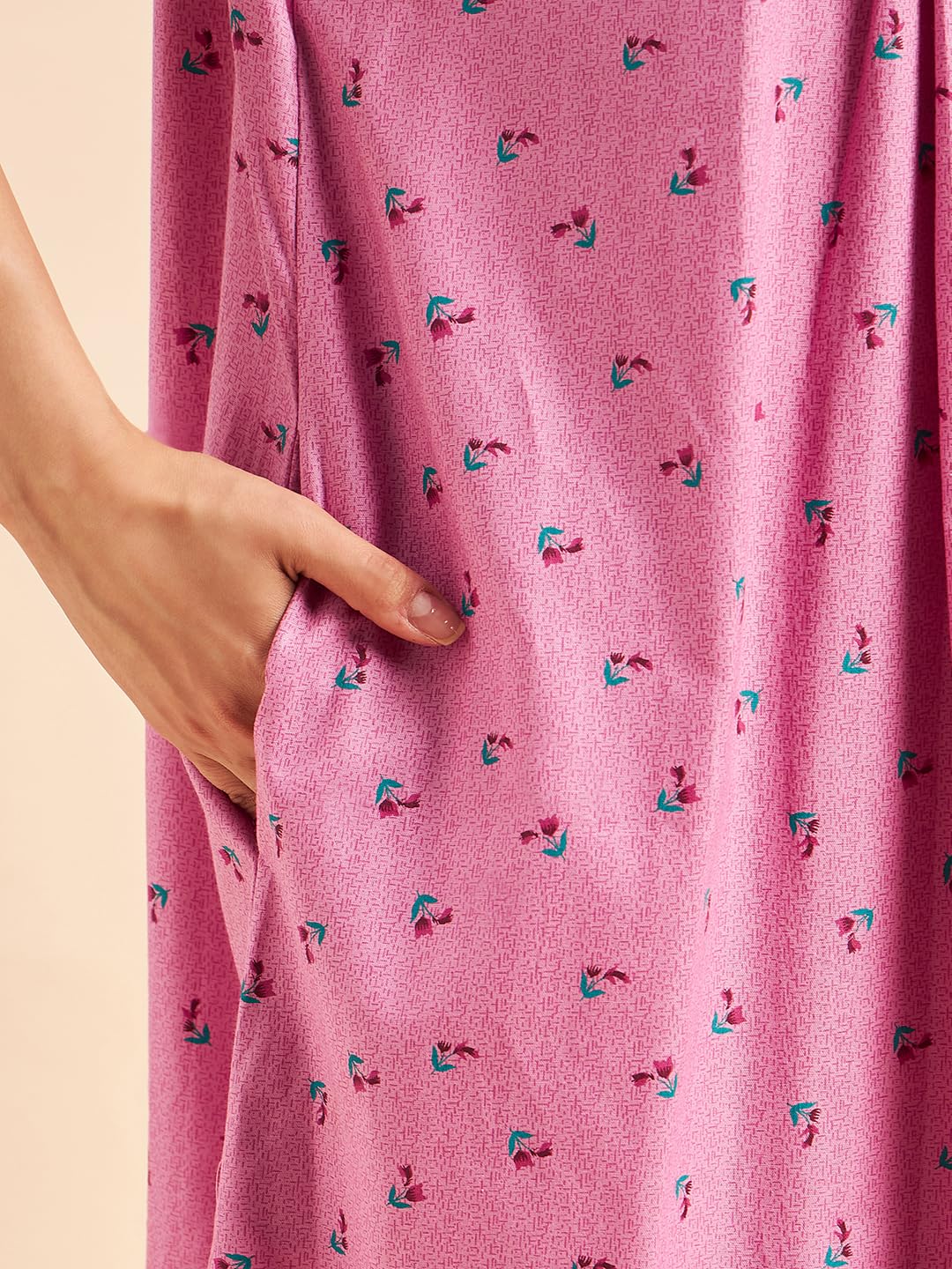 Sweet Dreams Women's Cotton Maxi Classic Nightgown (OCW-2989_Rose_L)