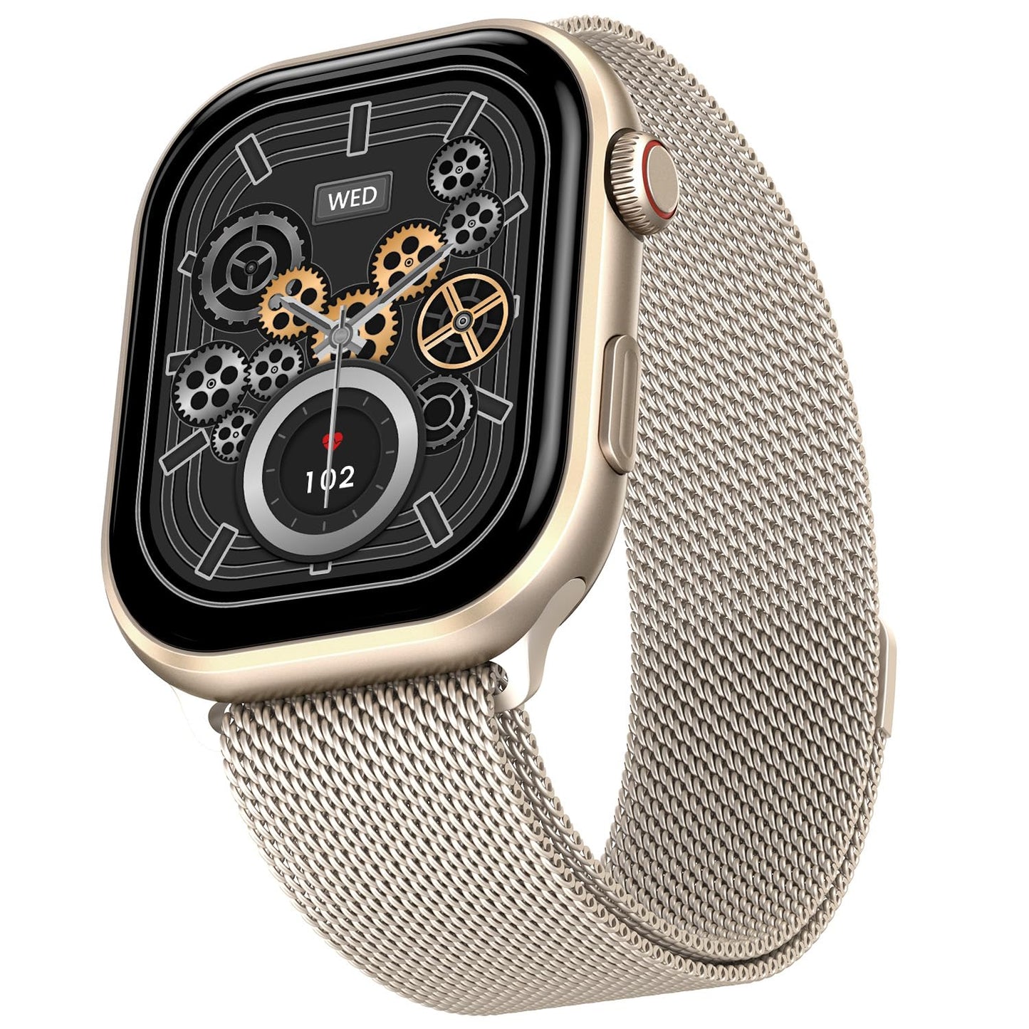 Fire-Boltt Brillia Pro Smart Watch with 51.3mm (2.02 inch) AMOLED Display, Bluetooth Calling, SpO2, Heart Rate Monitoring, 120+ Sports Modes, IP67 Waterproof, Long Battery Life (Champagne)