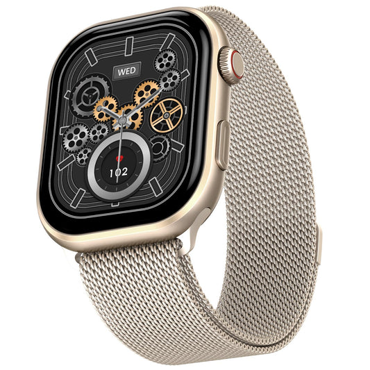 Fire-Boltt Brillia Pro Smart Watch with 51.3mm (2.02 inch) AMOLED Display, Bluetooth Calling, SpO2, Heart Rate Monitoring, 120+ Sports Modes, IP67 Waterproof, Long Battery Life (Champagne)