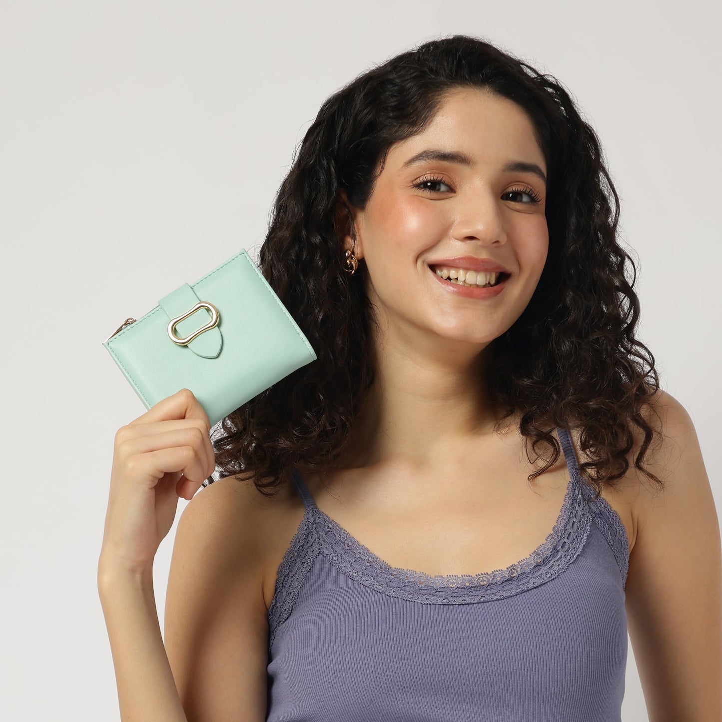 Fastrack Women's Buckle Flap Two-Fold Wallet | Multiple Card Slots, Cash Slots, Zip Coin Pocket, Buckle Design Flap | Stylish & Secure | 6 Months Warranty