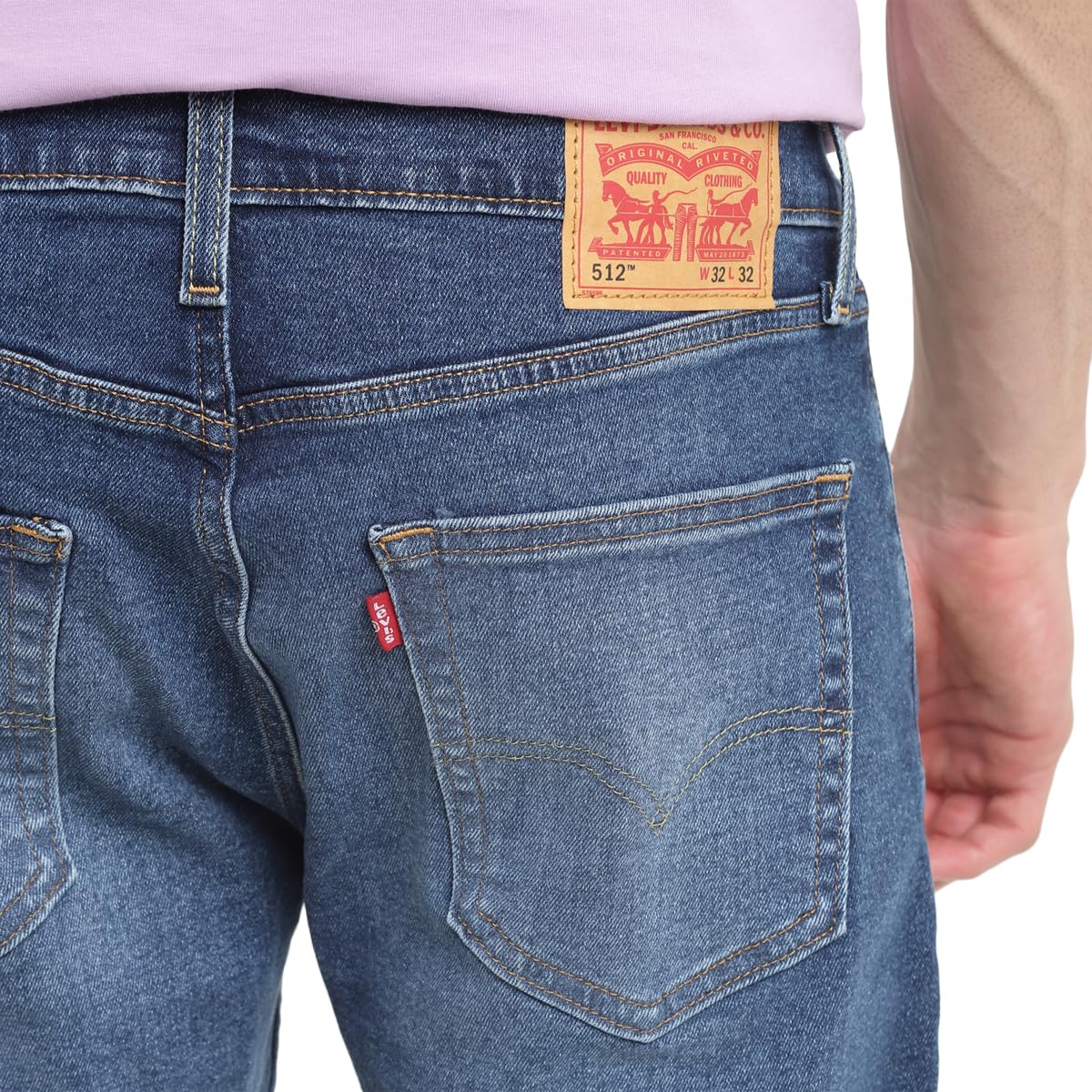 Levi's Men's 512 Slim Tapered Fit Mid-Rise Heavy Fade Stretchable Mid Rise Jeans Blue, 36