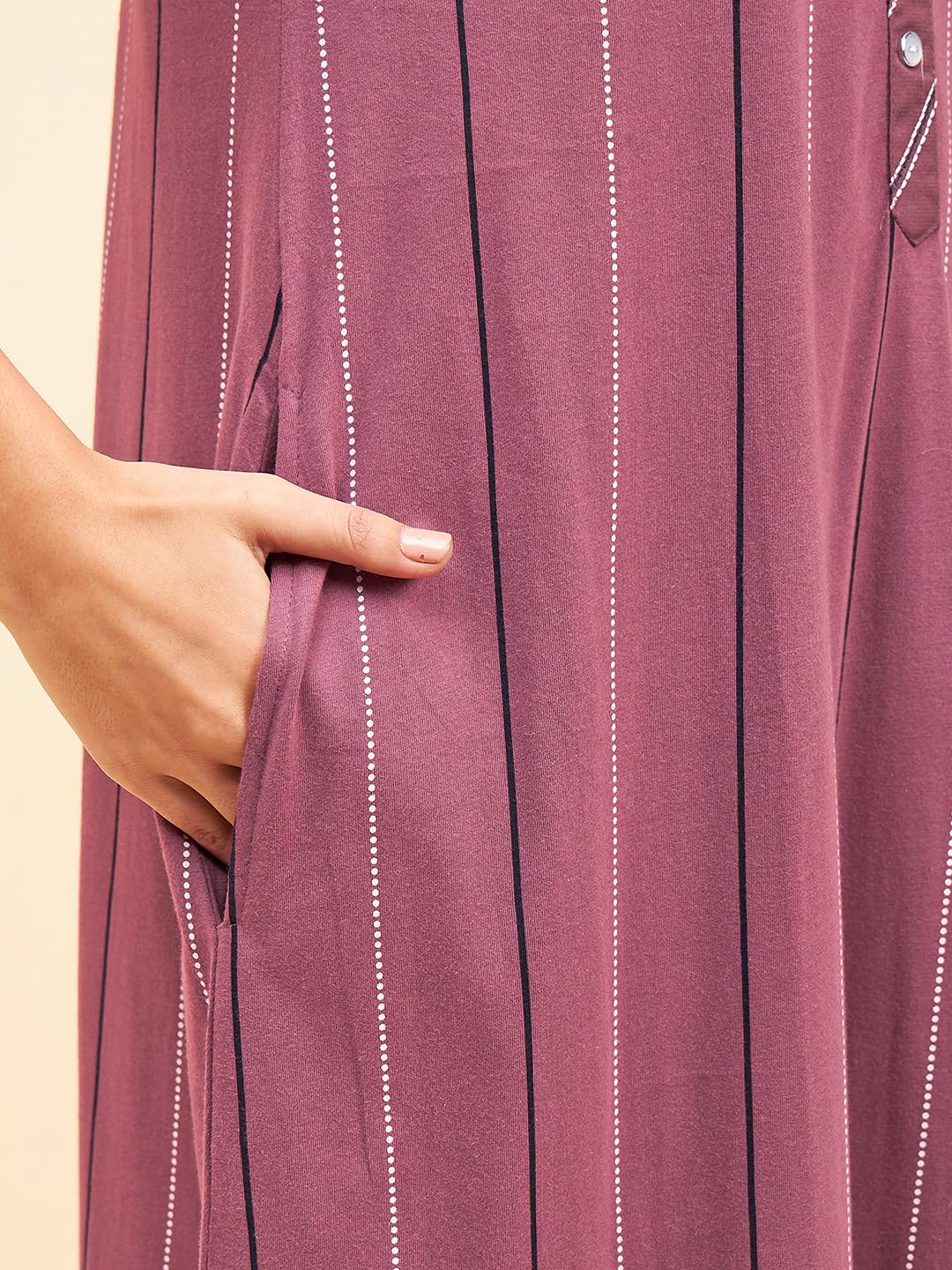 Sweet Dreams Women's Cotton Maxi Casual Nightgown (OCW-3466 Purple XL)