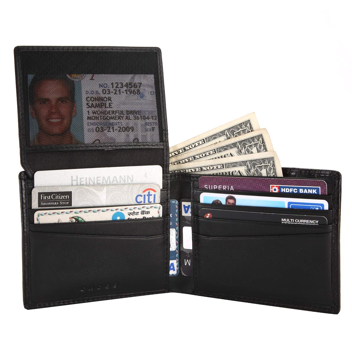 Cross Black Men's Wallet Stylish Genuine Leather Wallets for Men Latest Gents Purse with Card Holder Compartment(AC268799_3-1)