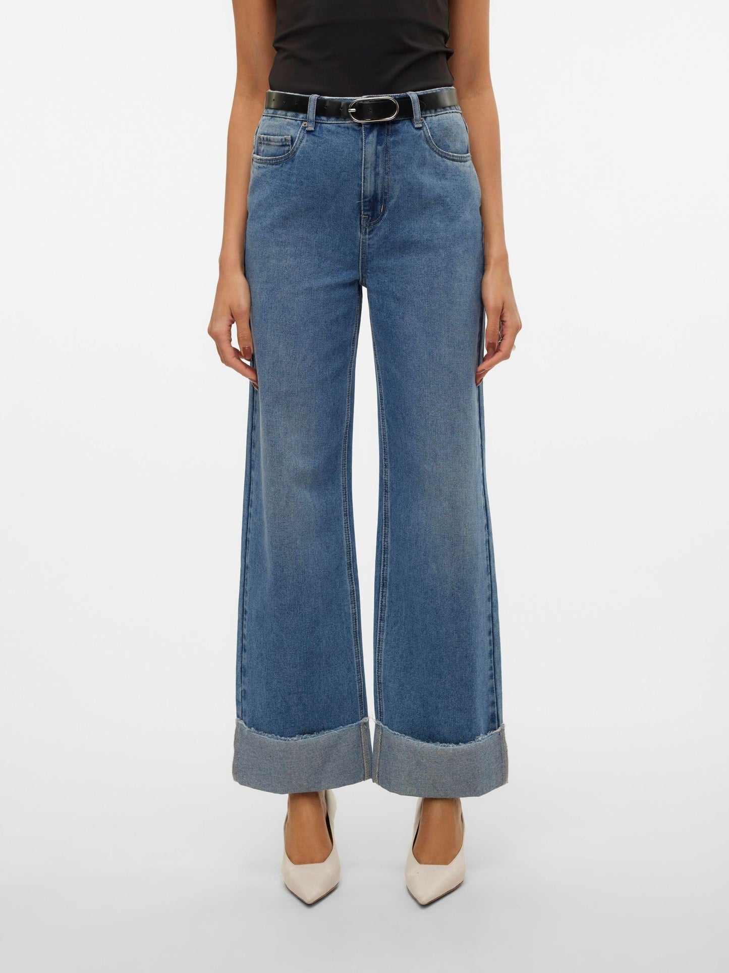 VERO MODA Women Wide Leg High-Rise Blue Jeans
