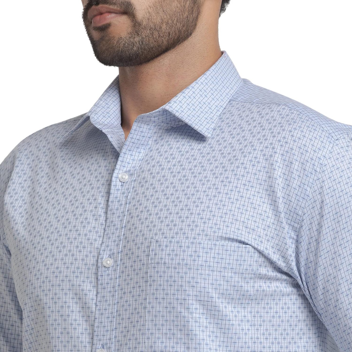 Park Avenue Medium Blue Shirt (Size: 46)-PMSX16516-B3