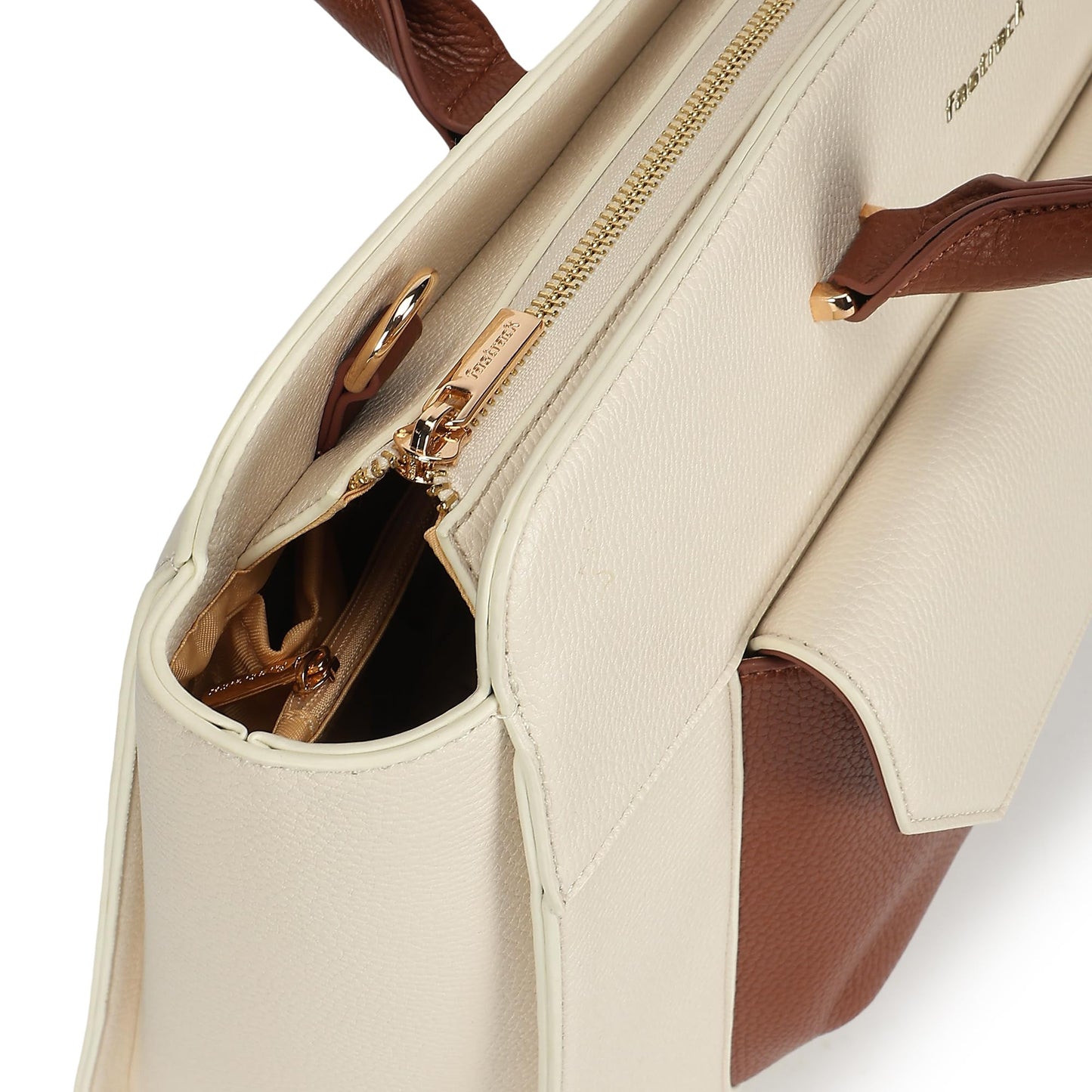 Fastrack PowerPlay laptop Tote | Women’s Faux-Leather laptop Tote Bag | 15'' Padded Laptop Section, Center Zip Compartment & External Quick-Access Pockets