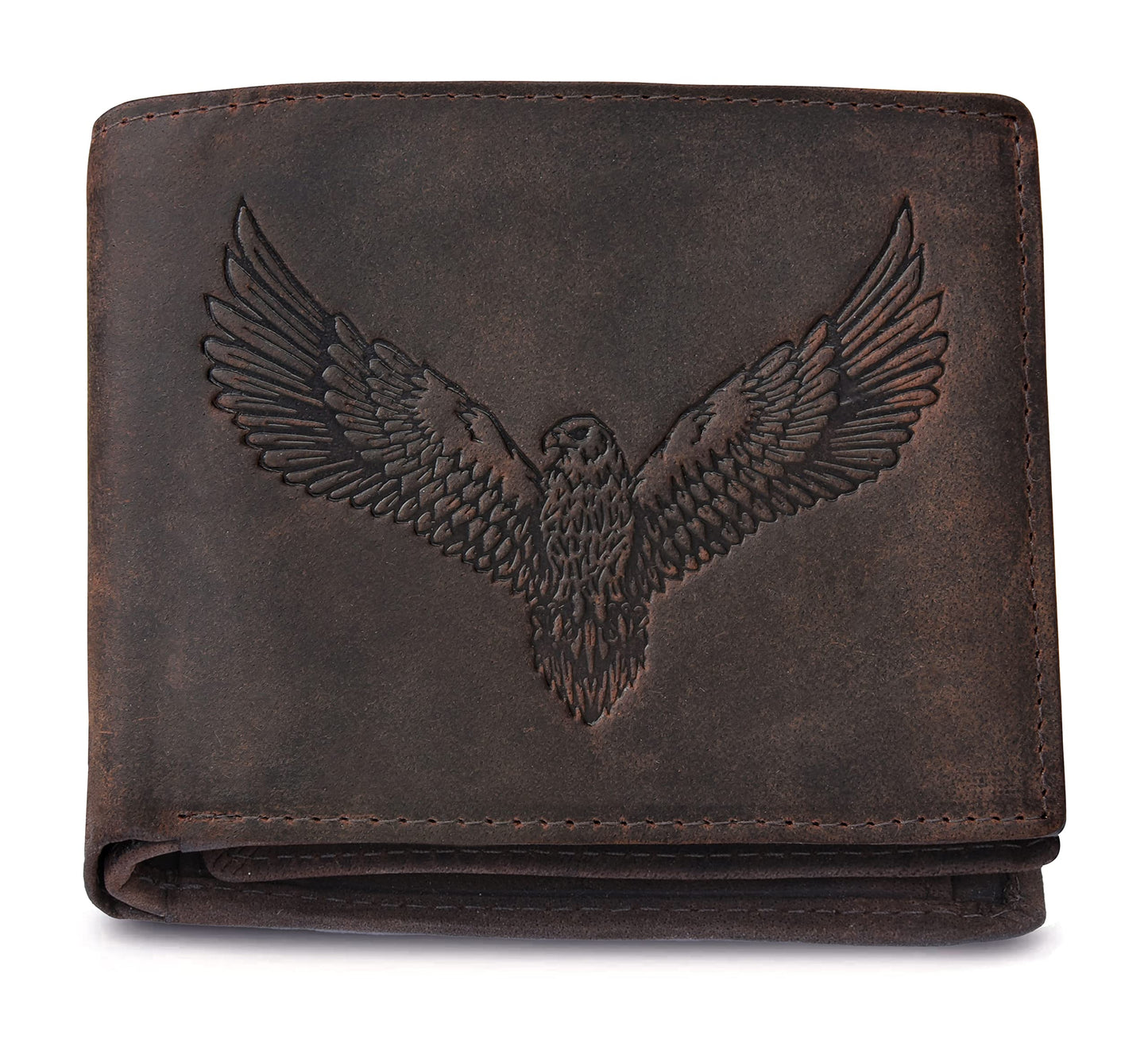 URBAN FOREST Zeus Vintage Brown Leather Bi-Fold Wallet for Men, 6 Card Slot