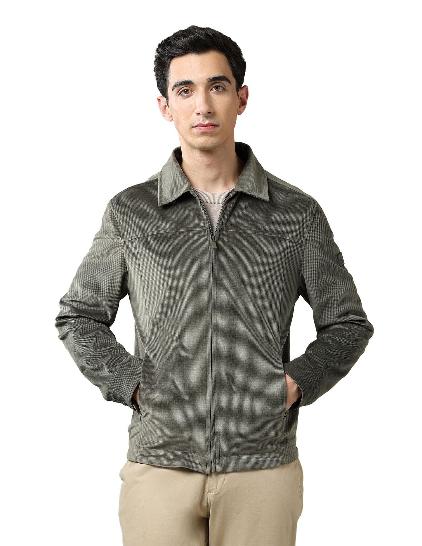 Arrow Men's Textured Regular Fit Jacket