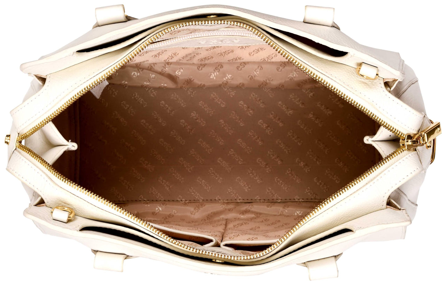 eske Sienna, the Single Zip Satchel | Structured Cosmos Leather Handbag | 3 Main Compartments | Zip & Slip Pockets | Gold Plated Charm | Detachable Shoulder Strap | 22 cm Height